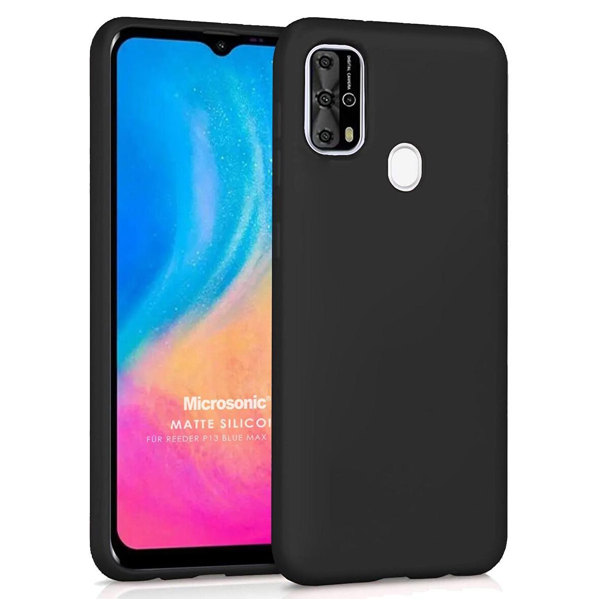 Microsonic Matte Silicone Reeder P13 Blue Max Pro Lite Kılıf Siyah