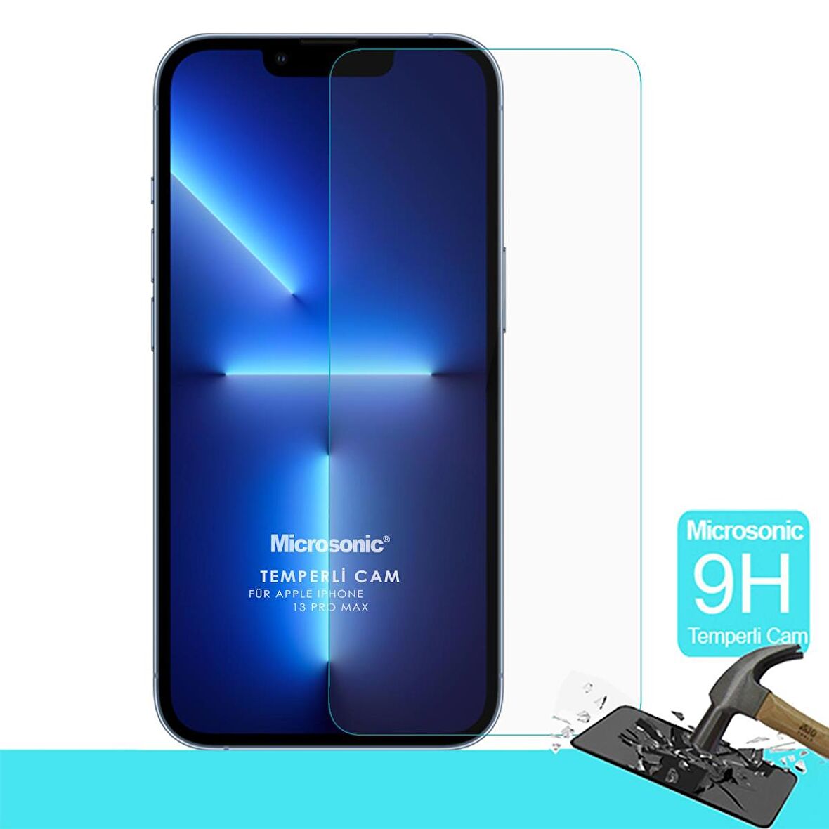 Microsonic Apple Uyumlu iPhone 13 Pro Max Tempered Glass Cam Ekran Koruyucu
