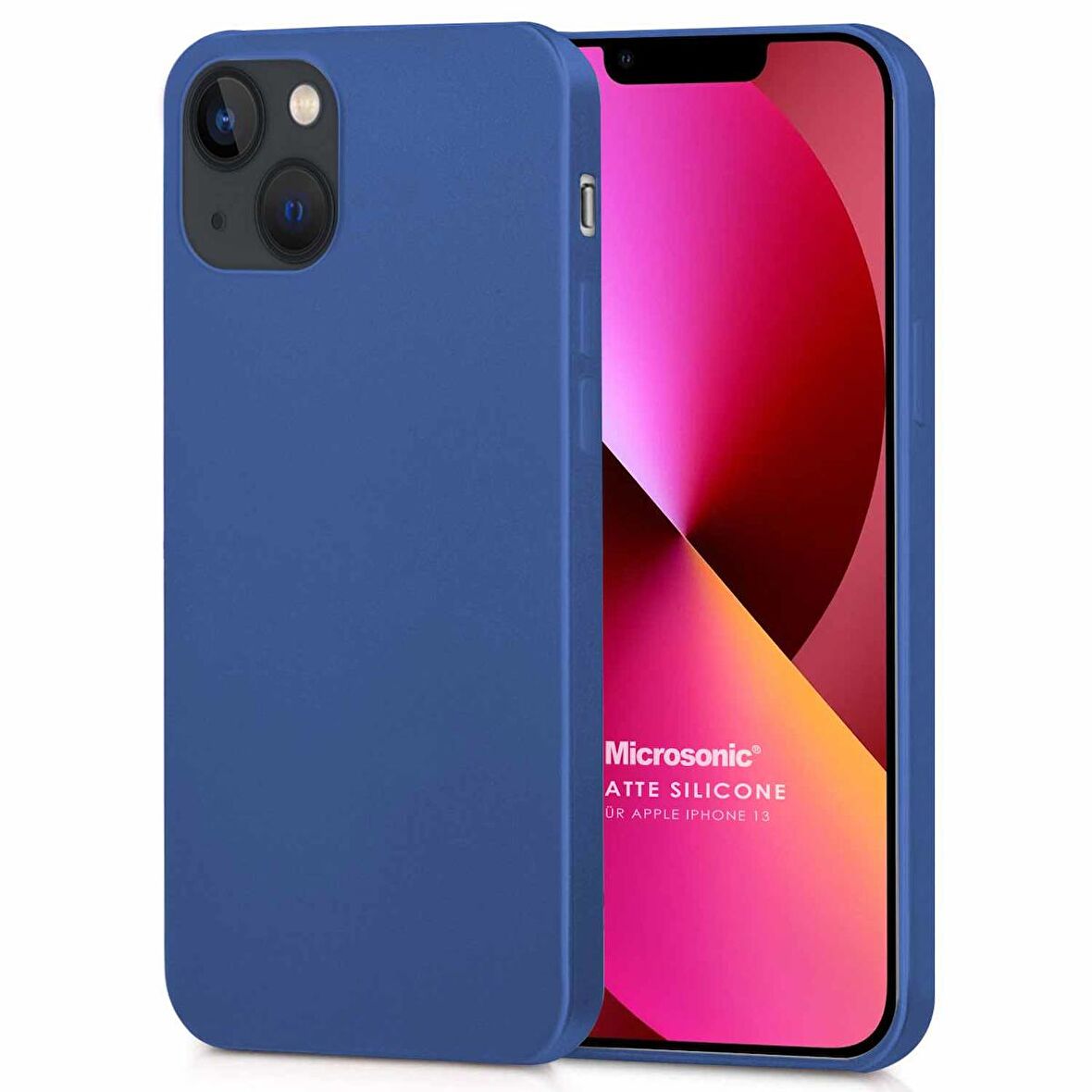 Microsonic Matte Silicone Apple iPhone 13 Kılıf Lacivert