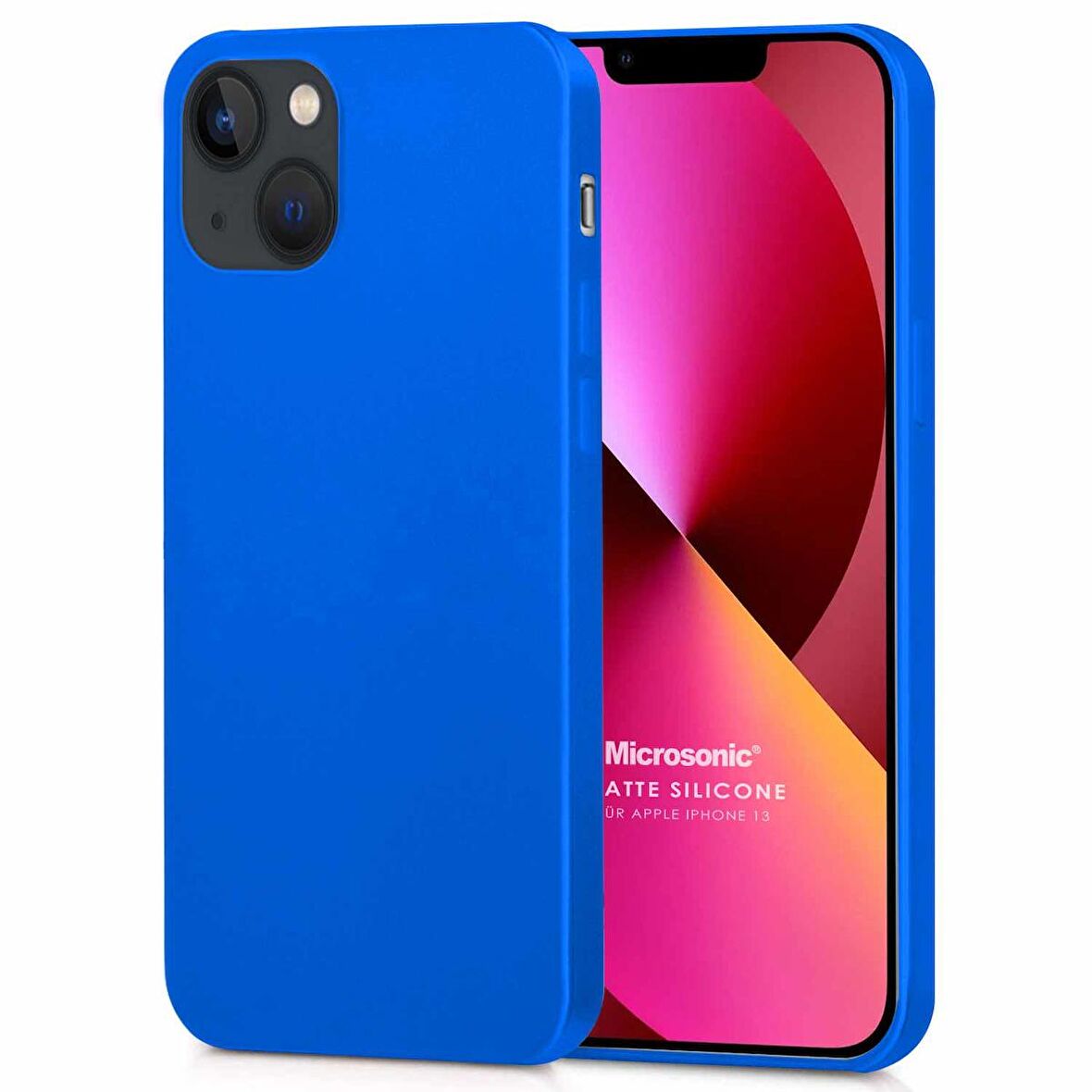Microsonic Matte Silicone Apple iPhone 13 Kılıf Mavi