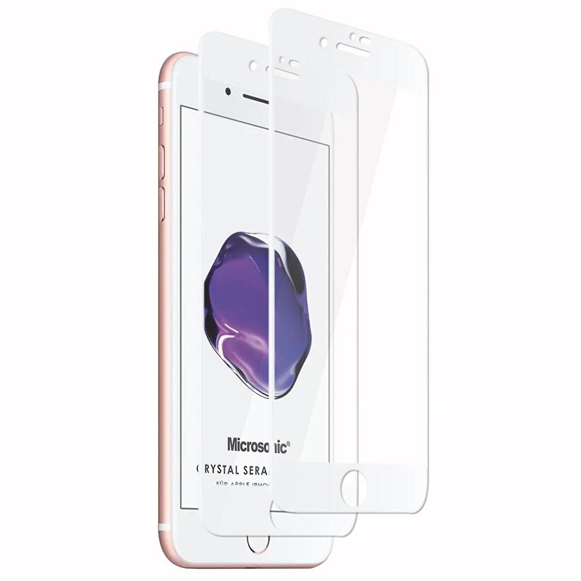 Microsonic Apple Uyumlu iPhone 7 Crystal Seramik Nano Ekran Koruyucu Beyaz (2 Adet)