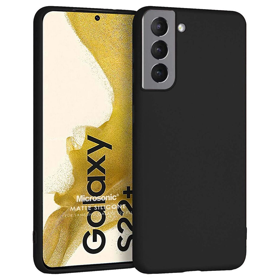 Microsonic Matte Silicone Samsung Galaxy S22 Plus Kılıf Siyah