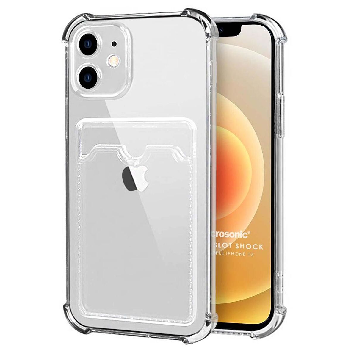 Microsonic Apple iPhone 12 Card Slot Shock Kılıf Şeffaf