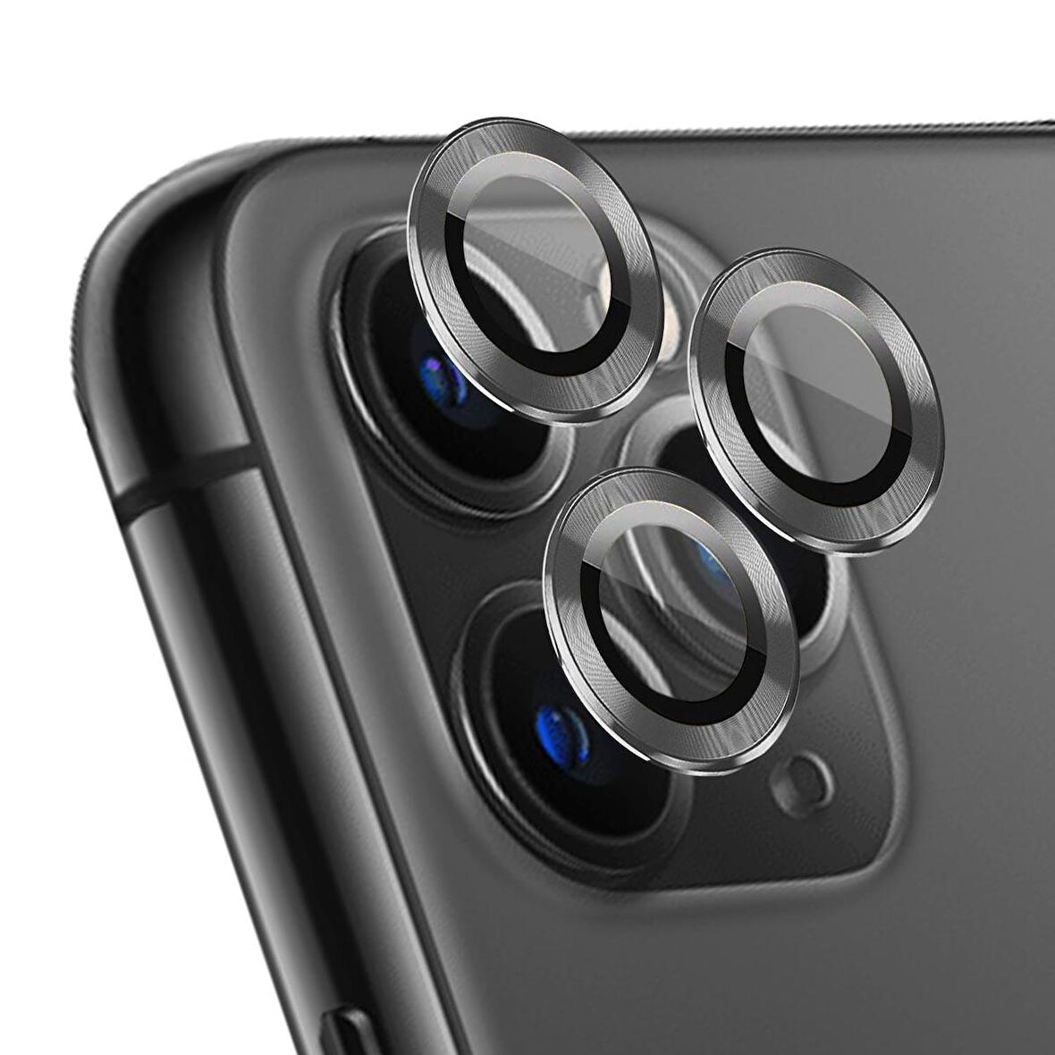 Microsonic Apple Uyumlu iPhone 11 Pro Max Tekli Kamera Lens Koruma Camı Füme