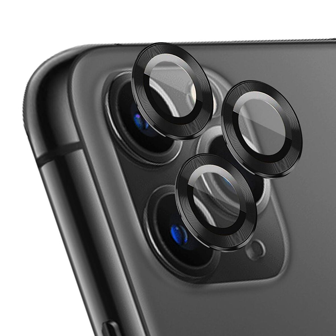 Microsonic Apple Uyumlu iPhone 11 Pro Tekli Kamera Lens Koruma Camı Siyah