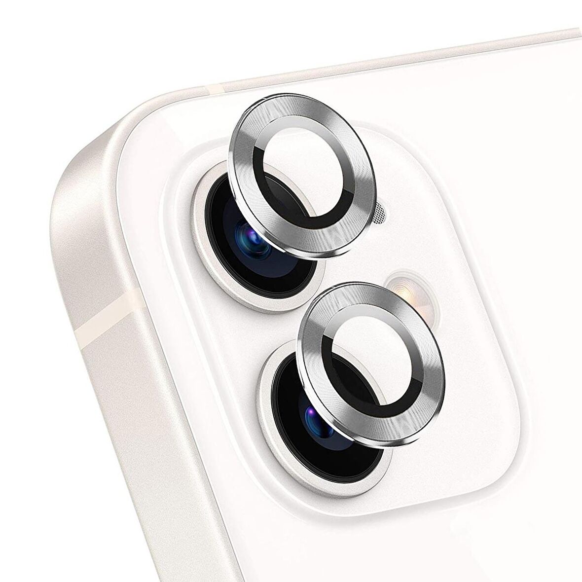 Microsonic Apple Uyumlu iPhone 12 Tekli Kamera Lens Koruma Camı Gümüş