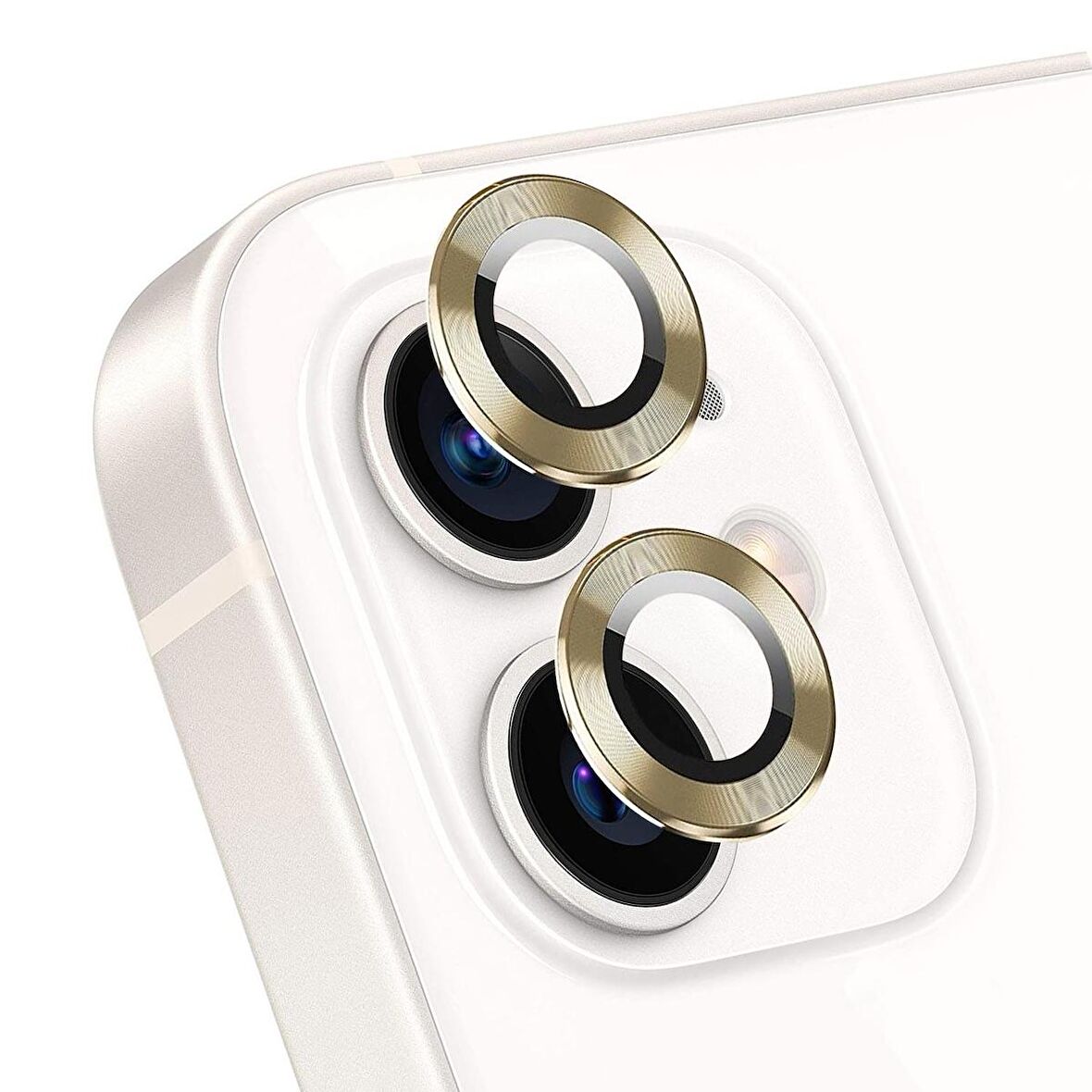 Microsonic Apple Uyumlu iPhone 12 Mini Tekli Kamera Lens Koruma Camı Gold