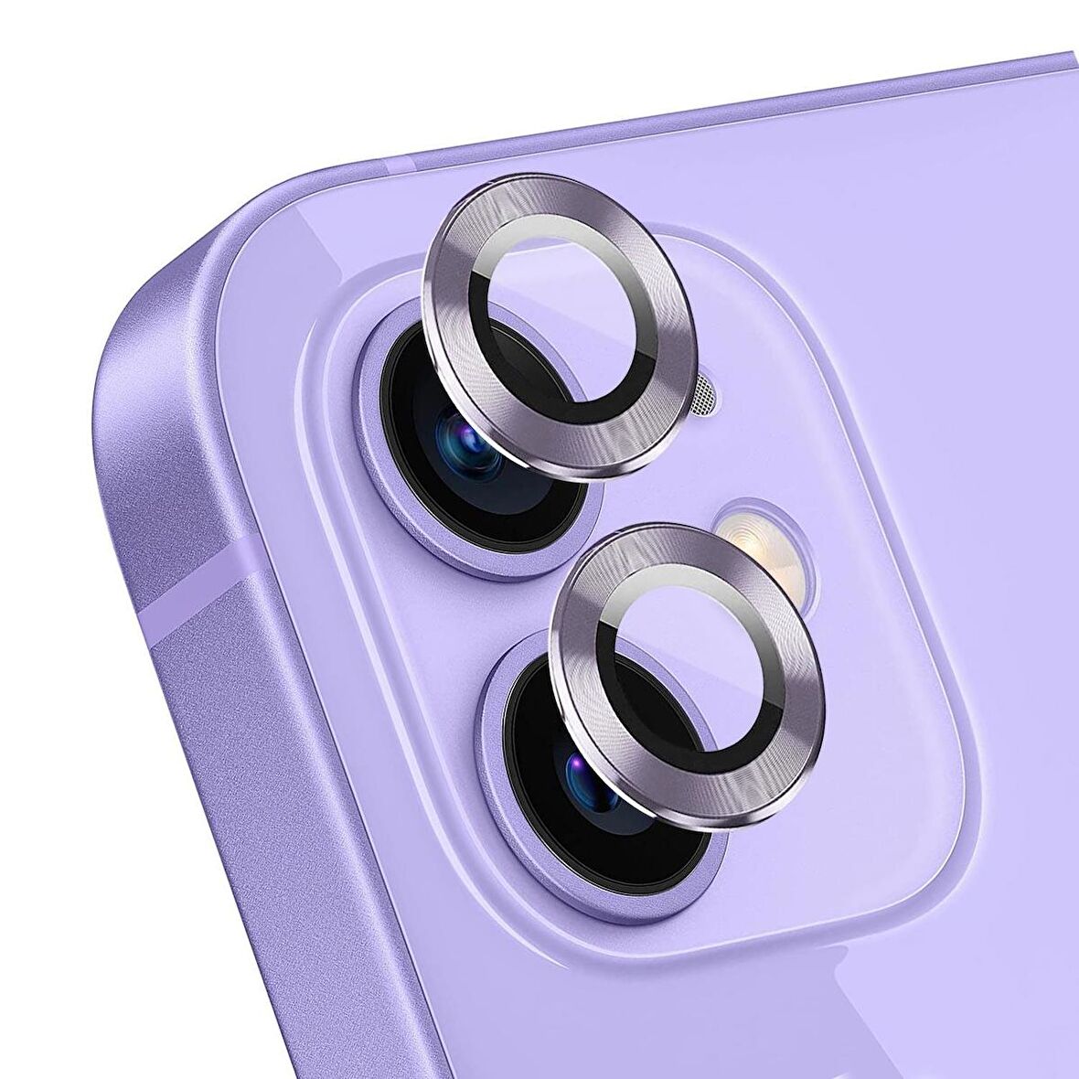 Microsonic Apple Uyumlu iPhone 12 Mini Tekli Kamera Lens Koruma Camı Lila