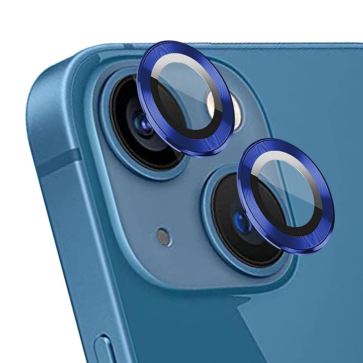 Microsonic Apple Uyumlu iPhone 13 Tekli Kamera Lens Koruma Camı Lacivert