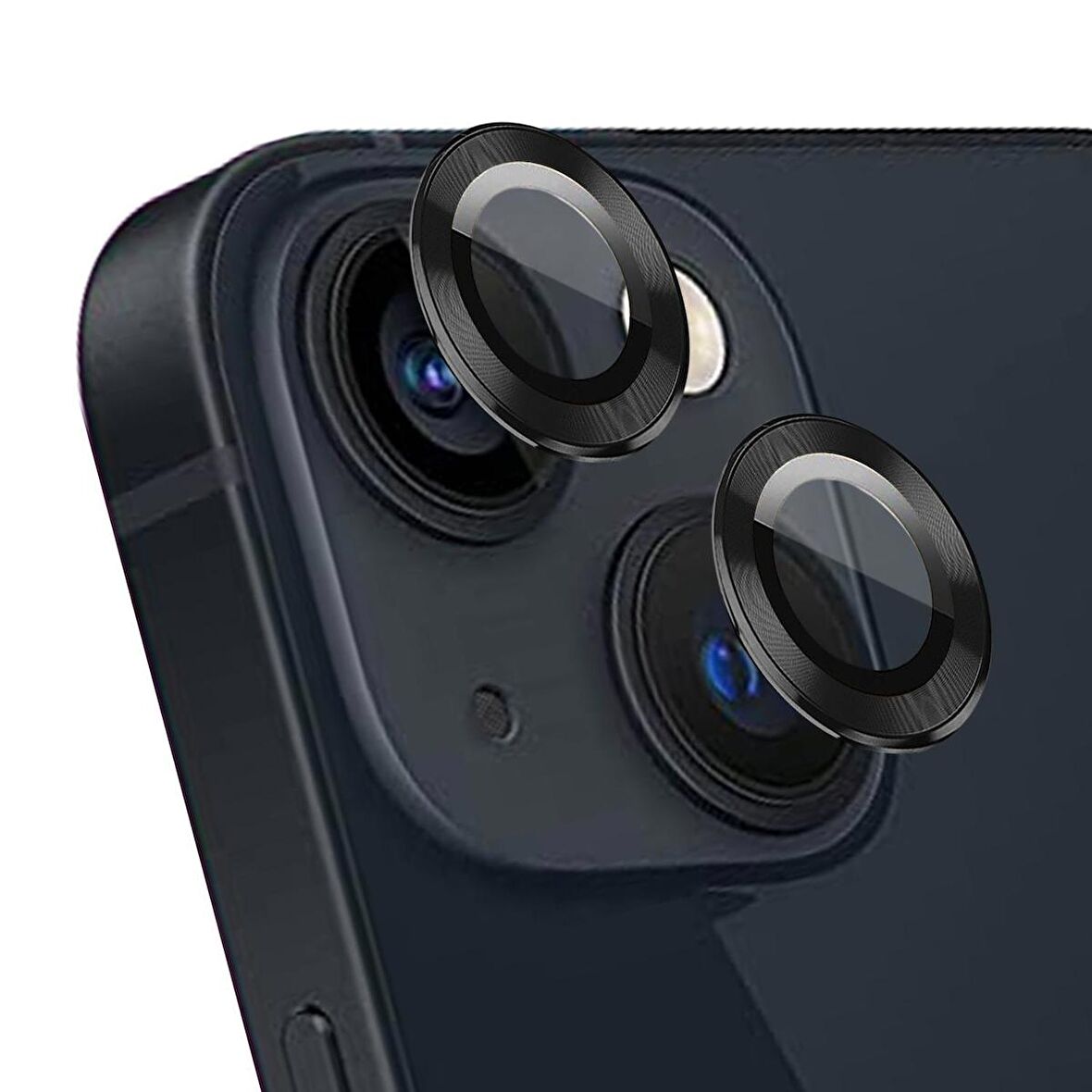 Microsonic Apple Uyumlu iPhone 13 Tekli Kamera Lens Koruma Camı Siyah