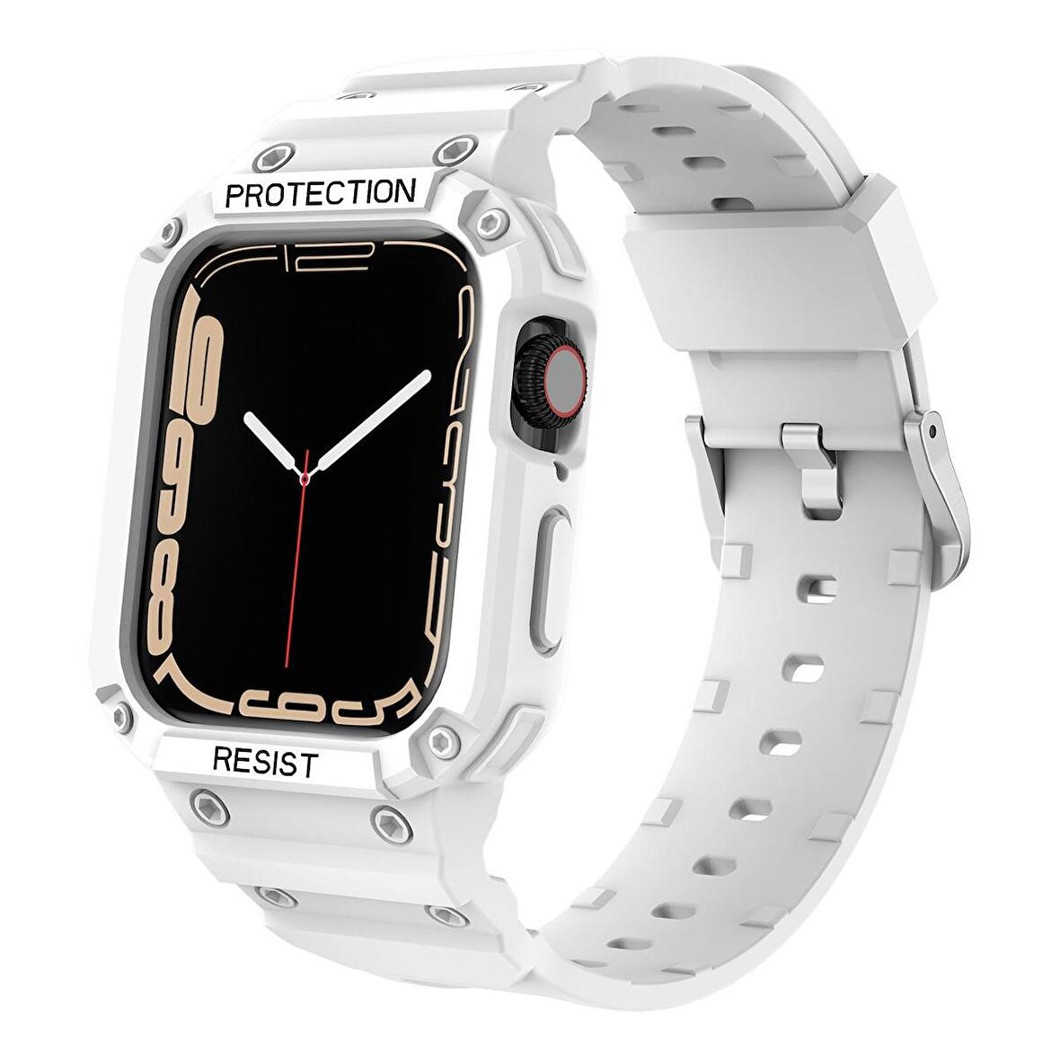 Microsonic Apple Watch 7 45mm Kordon Single Apex Resist Beyaz