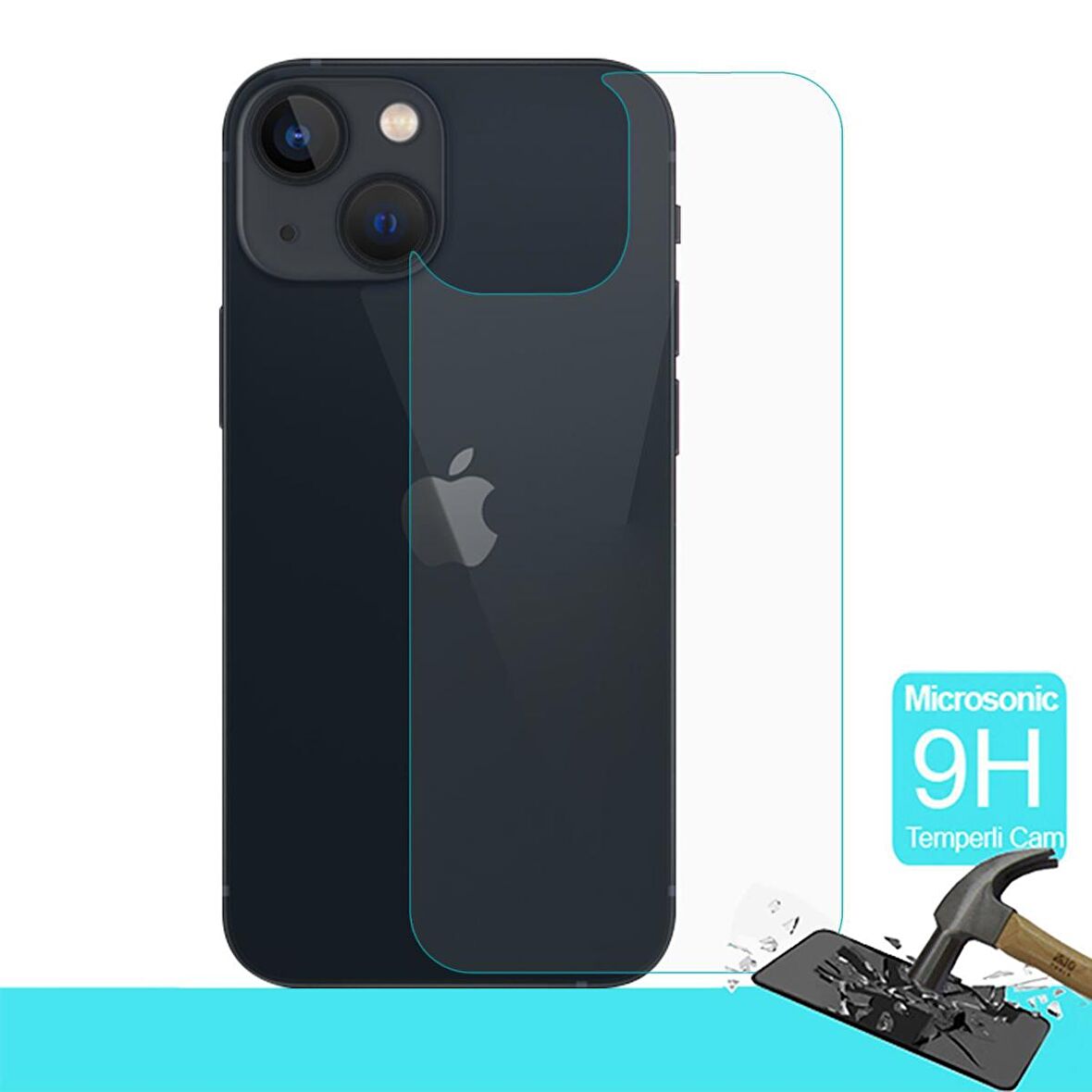Microsonic Apple Uyumlu iPhone 13 Arka Temperli Cam Ekran Koruyucu