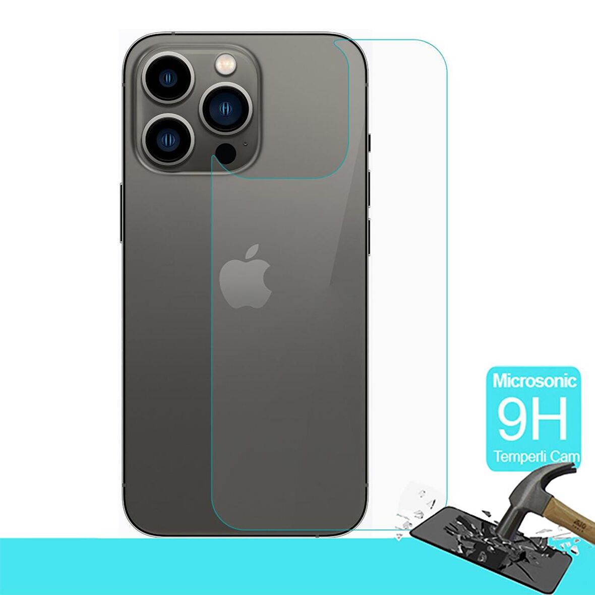 Microsonic Apple Uyumlu iPhone 13 Pro Arka Temperli Cam Ekran Koruyucu