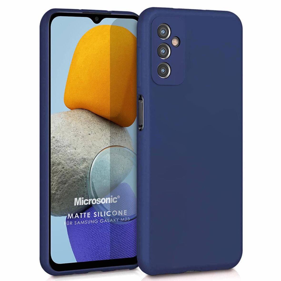 Microsonic Matte Silicone Samsung Galaxy M23 Kılıf Lacivert