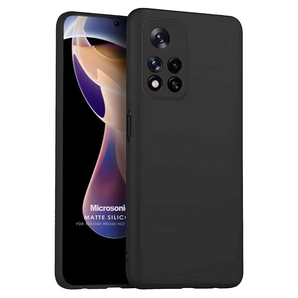 Microsonic Matte Silicone Xiaomi Redmi Note 11 Pro Plus Kılıf Siyah