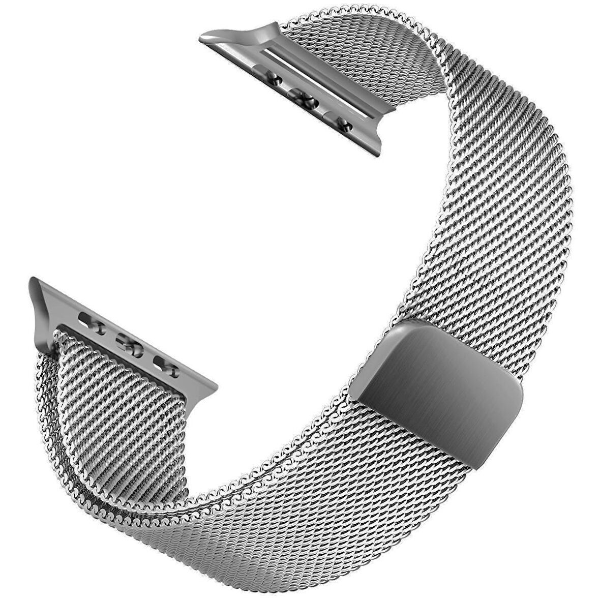 Microsonic Apple Watch Series 8 45mm Milanese Loop Kordon Gümüş