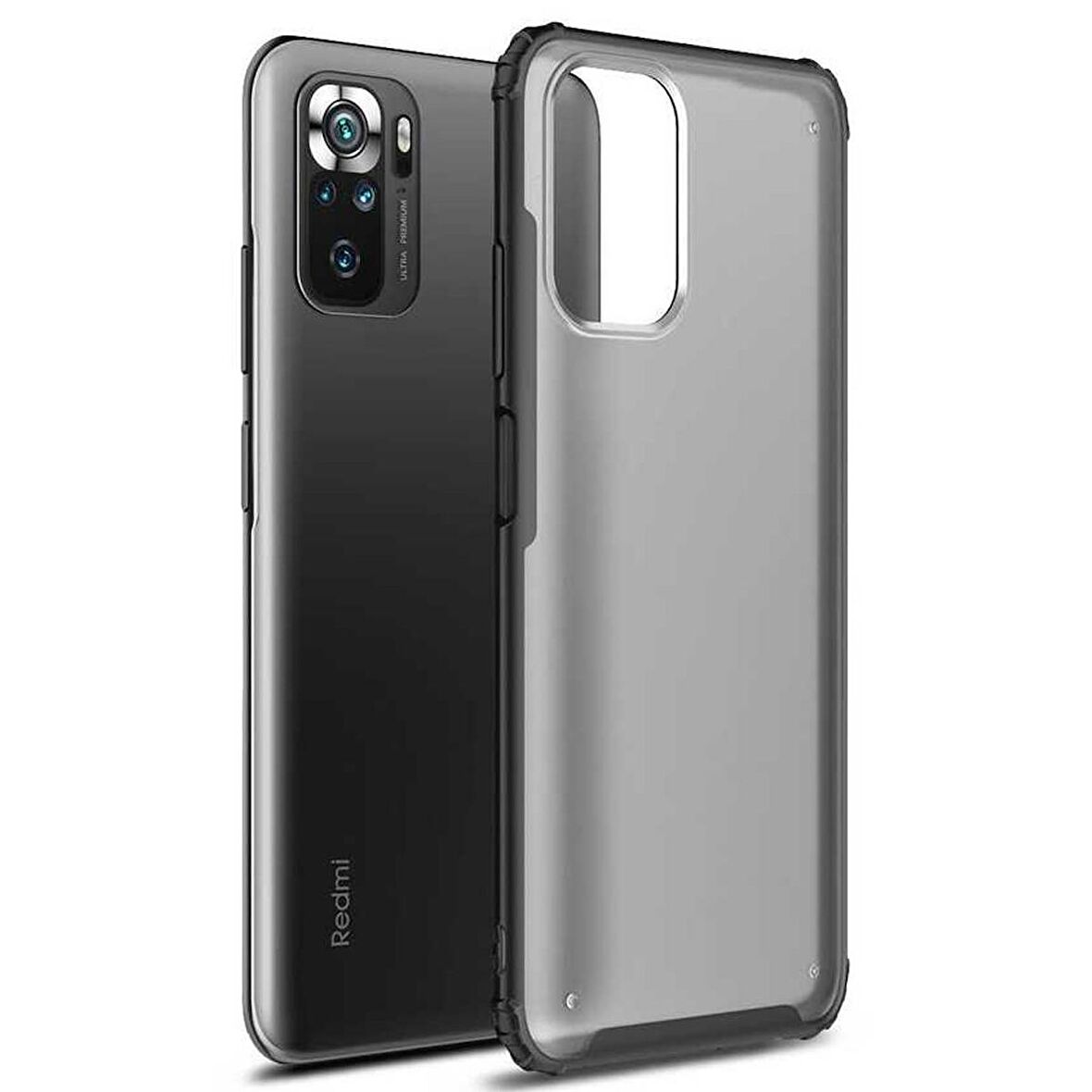 Microsonic Xiaomi Poco M5s Kılıf Frosted Frame Siyah