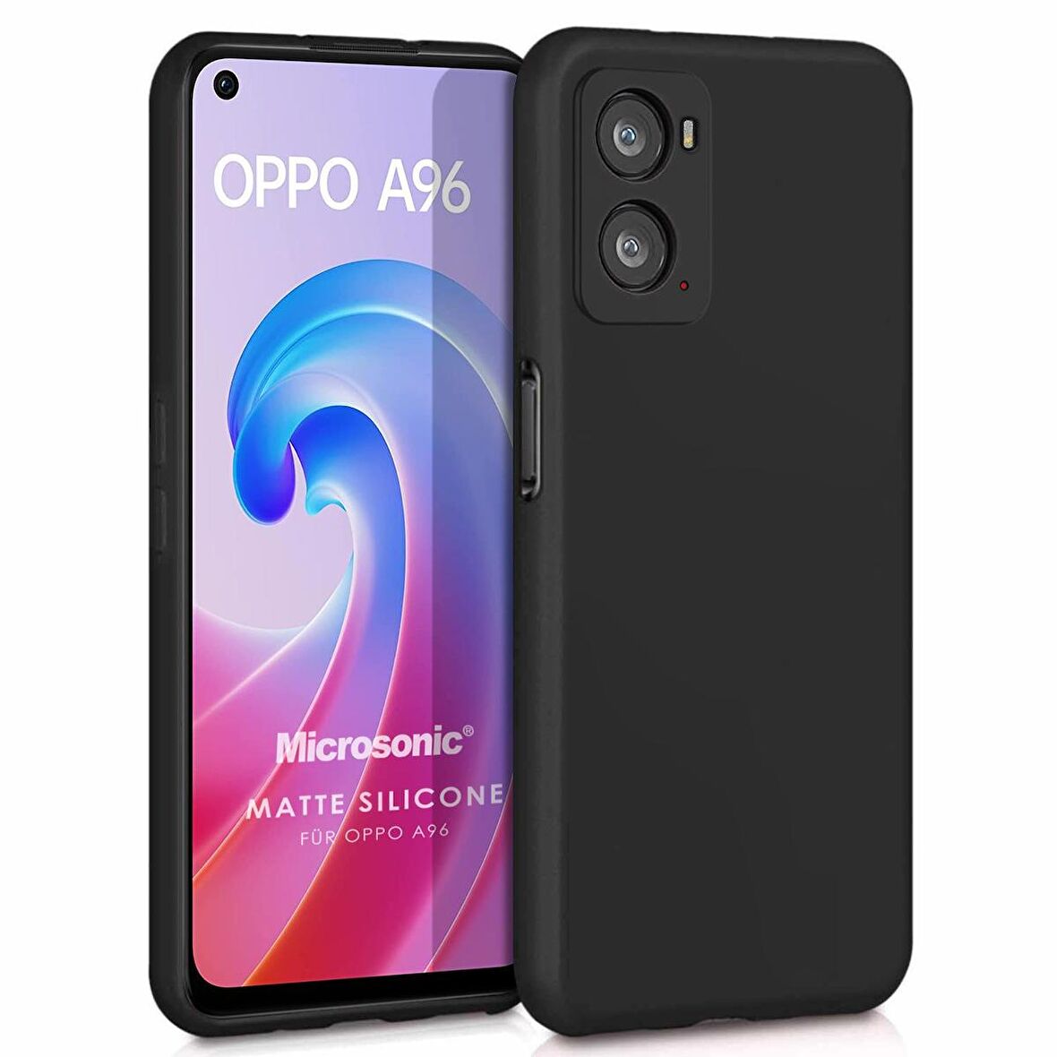 Microsonic Matte Silicone Oppo A76 Kılıf Siyah
