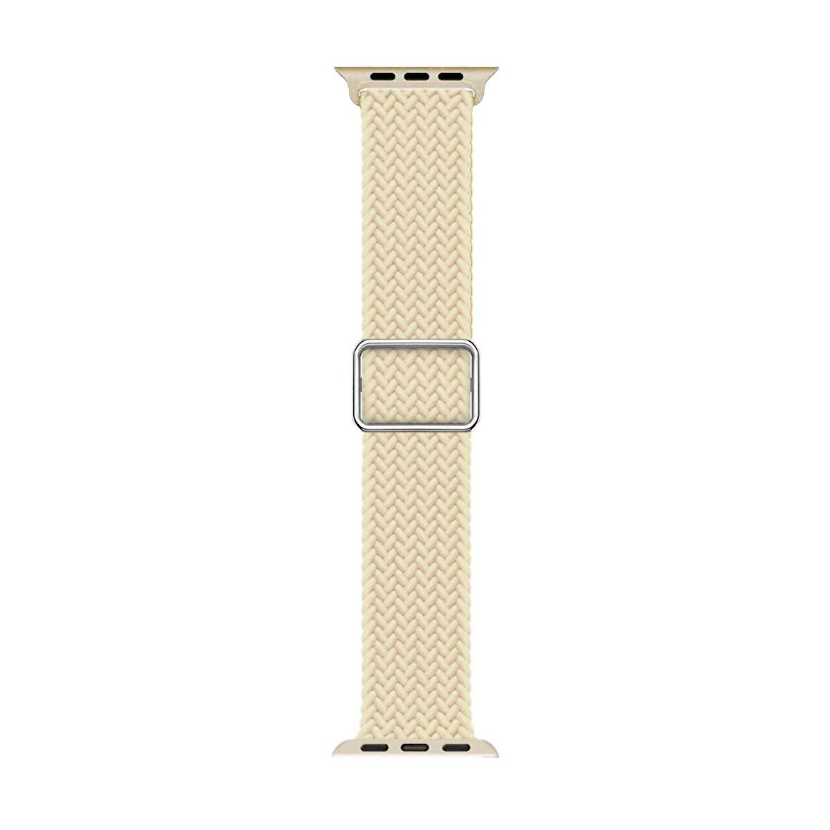 Microsonic Apple Watch Series 7 45mm Kordon Braided Loop Band Bej