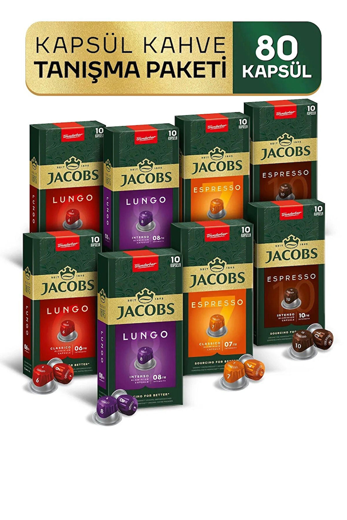 Jacobs Kapsül Tanışma Paketi 8 al 6 öde ( 80 Kapsül )