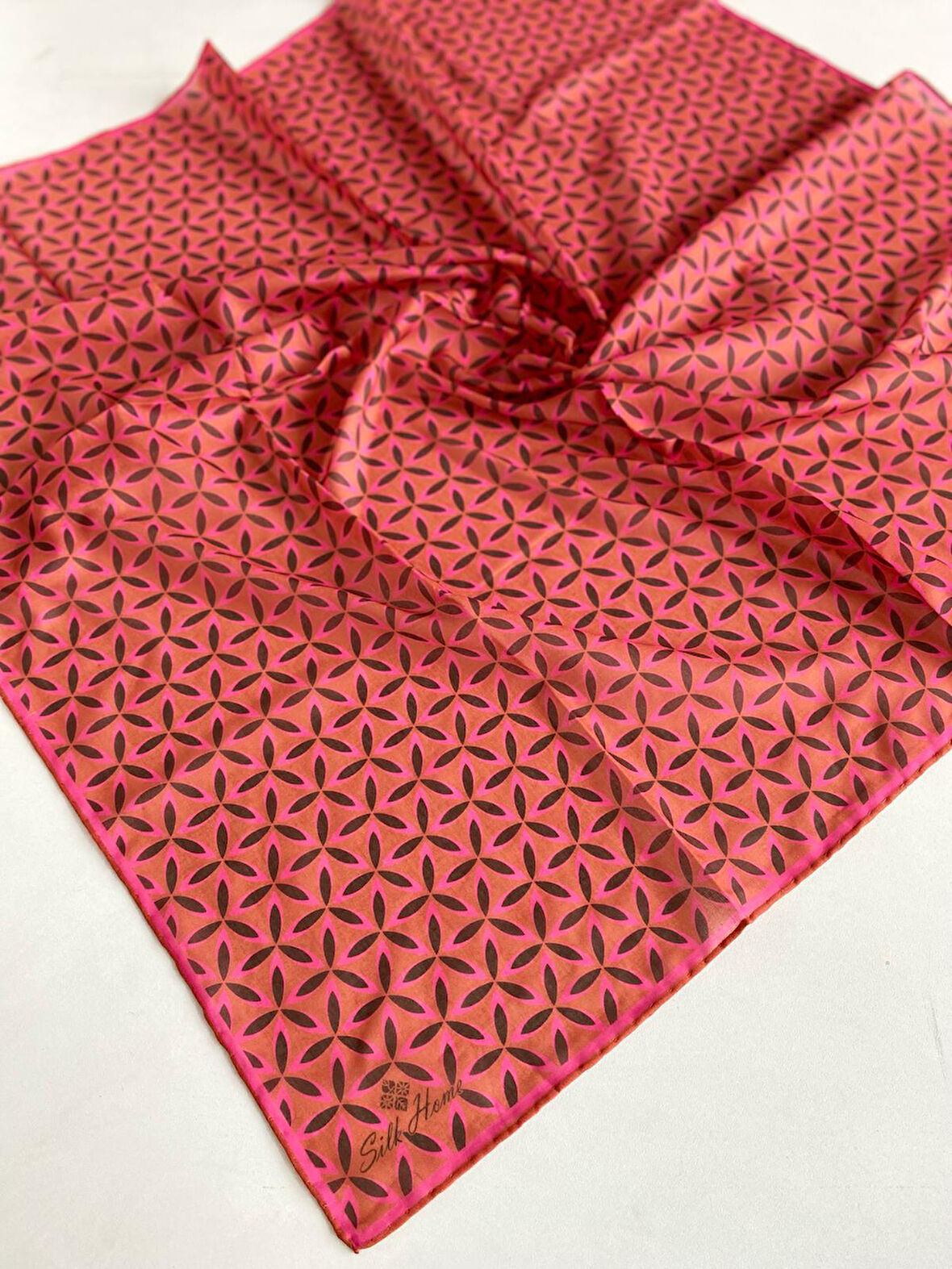 Silk Home Soft Eşarp 46618 Turuncu Karışık Desen