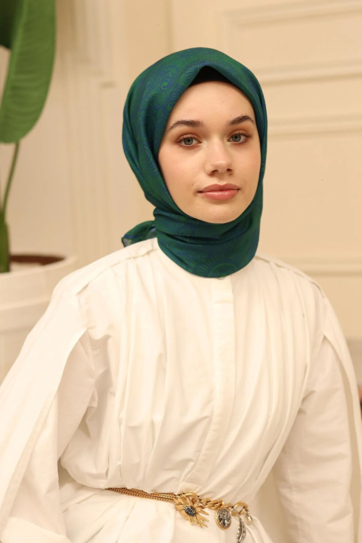 Silk Home Soft Eşarp 48894 Yeşil Karışık Desen 
