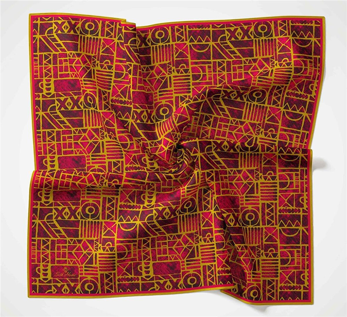 Silk Home Soft Eşarp 36715 Pembe Hardal Sarı Karma Desen 