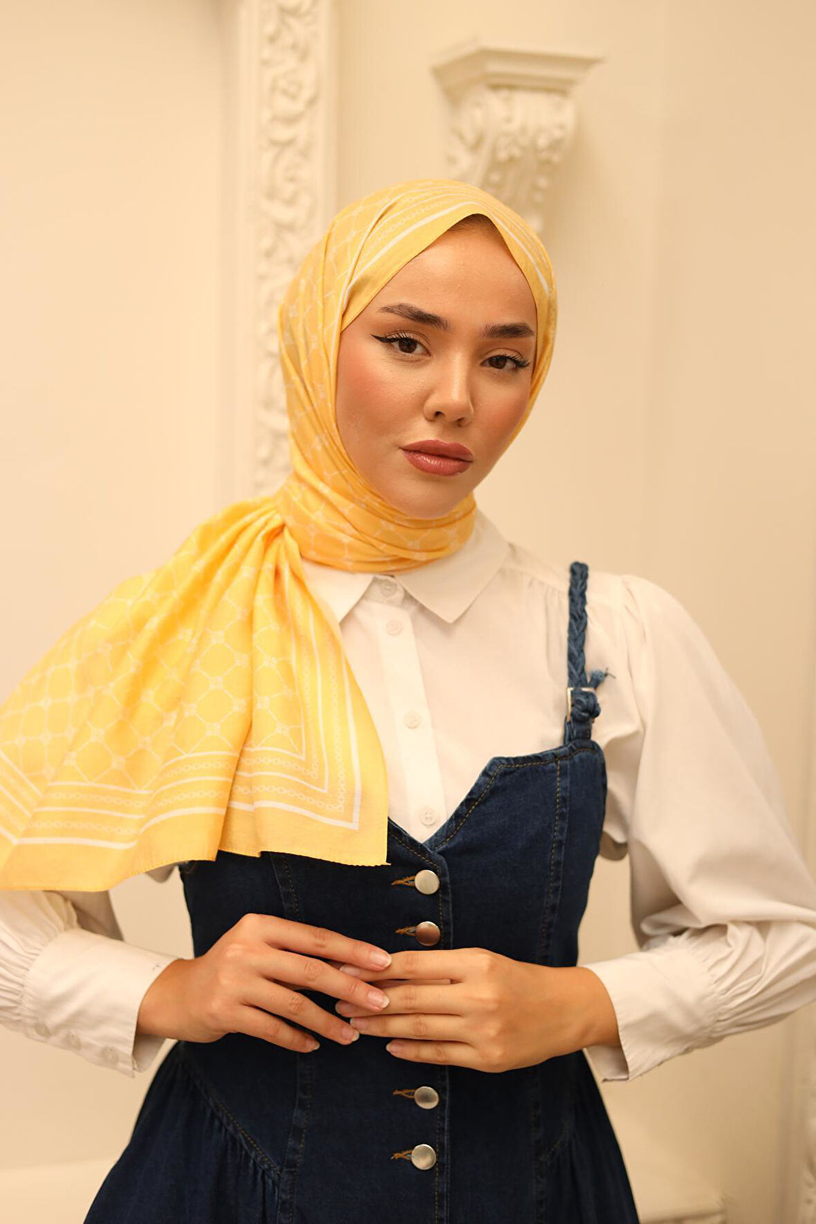 Silk Home Olinda Şal 49005-17 Sarı, Beyaz