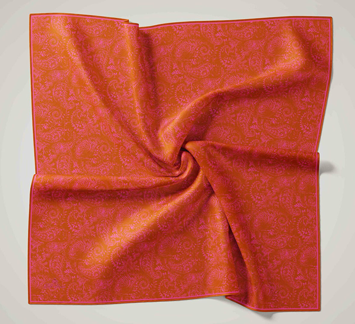 Silk Home Soft Eşarp 47057 Kiremit-Pembe Karışık Desen 