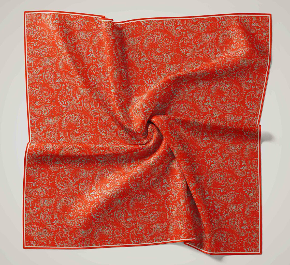 Silk Home Soft Eşarp 47045 Turuncu-Ekru Karışık Desen 