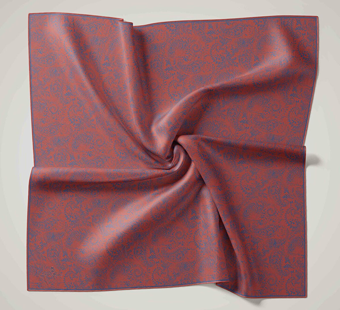 Silk Home Soft Eşarp 47039 Taba-Mavi Karışık Desen 
