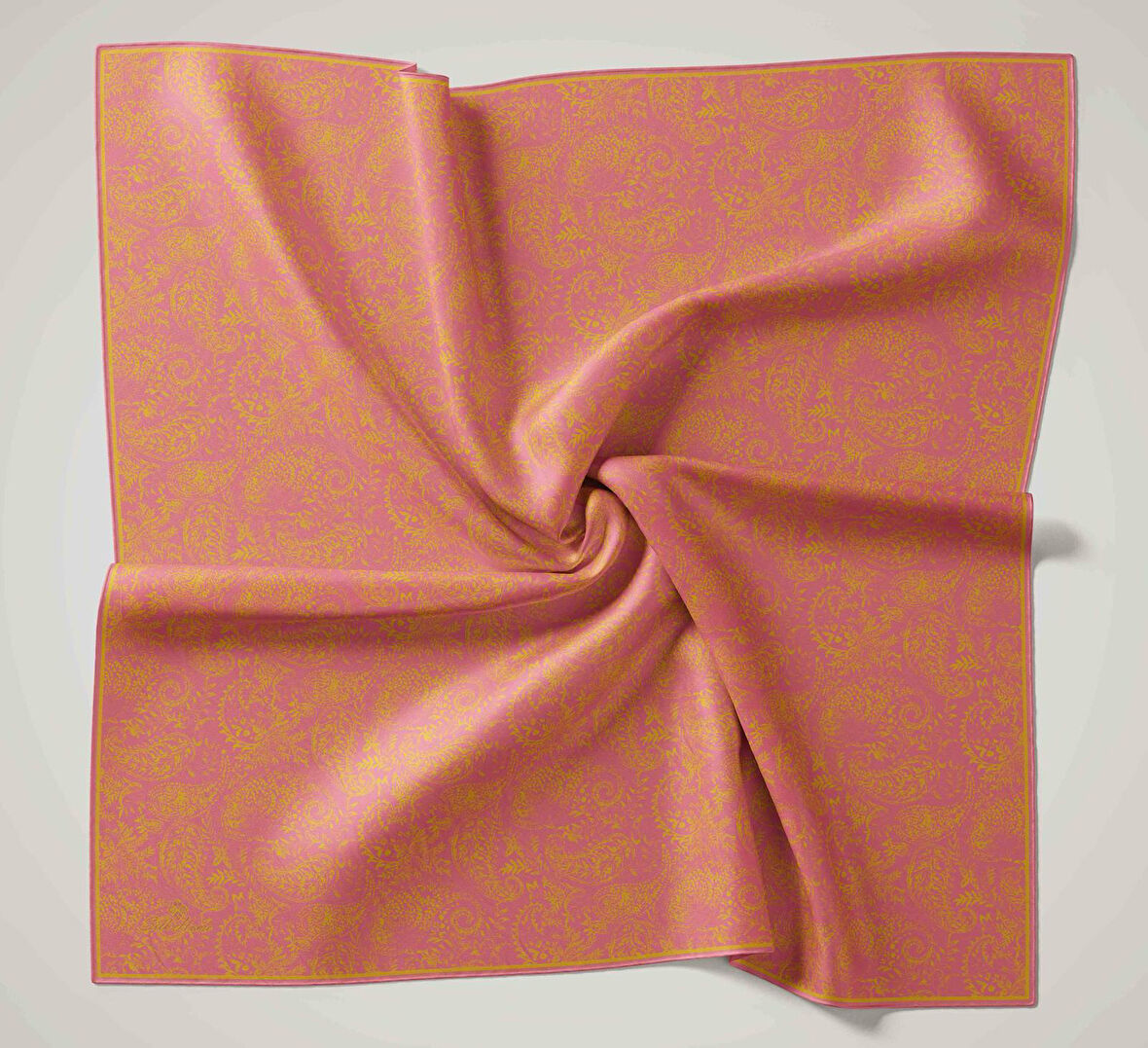 Silk Home Soft Eşarp 47055 Pembe-Hardal Karışık Desen 