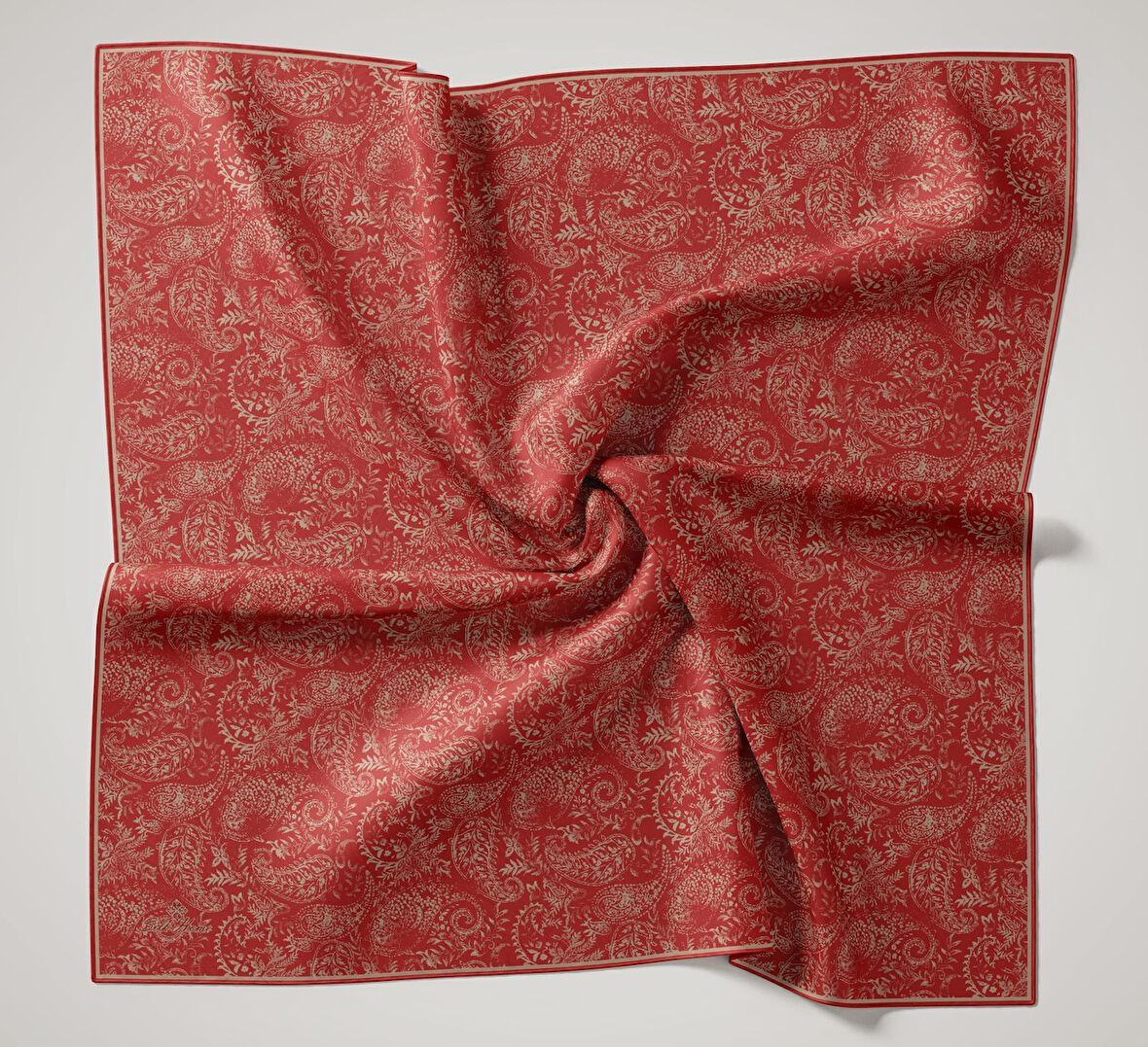 Silk Home Soft Eşarp 47033 Kırmızı-Vizon  Karışık Desen 