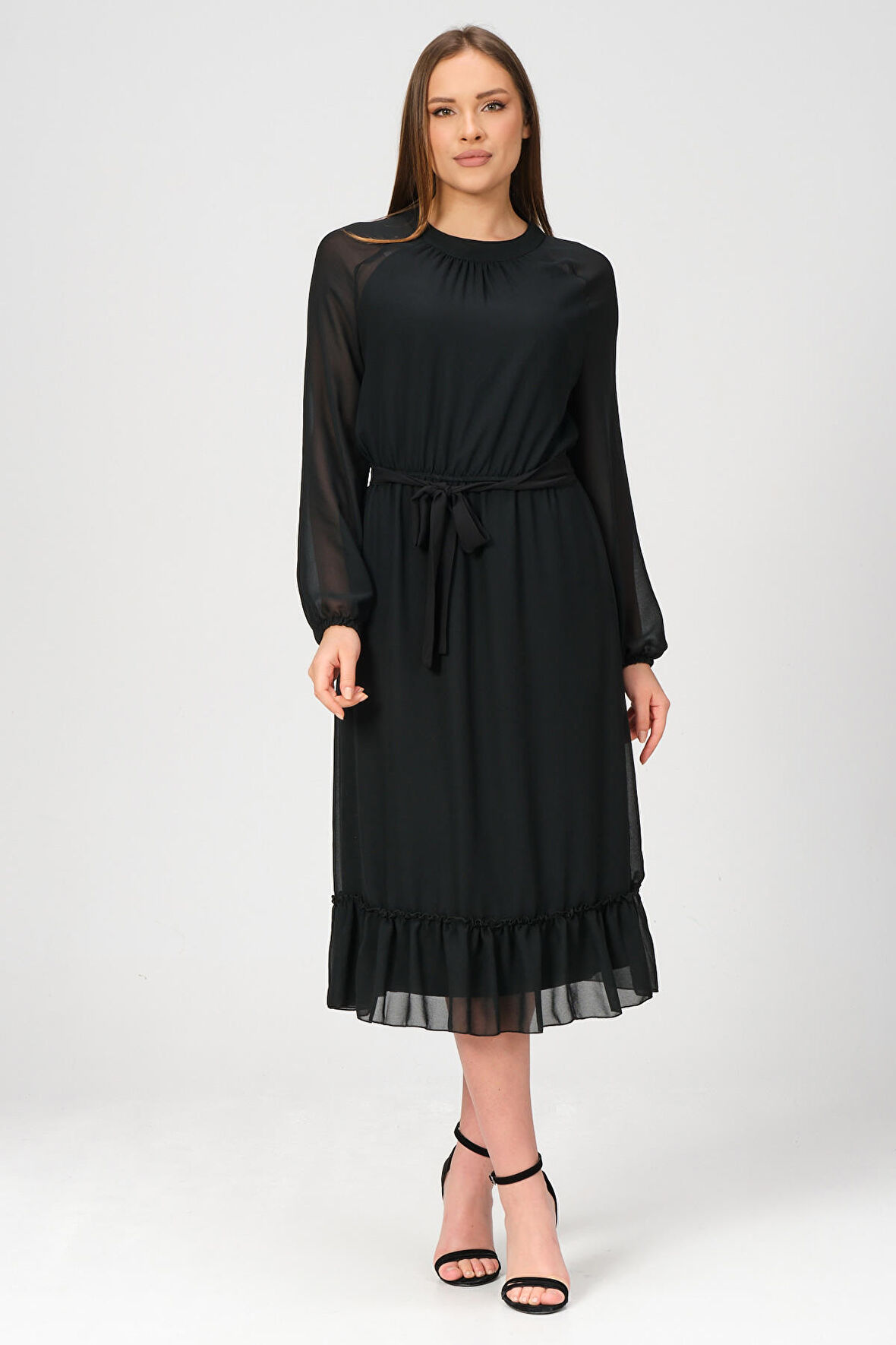 Astarlı Şık Şifon Elbise