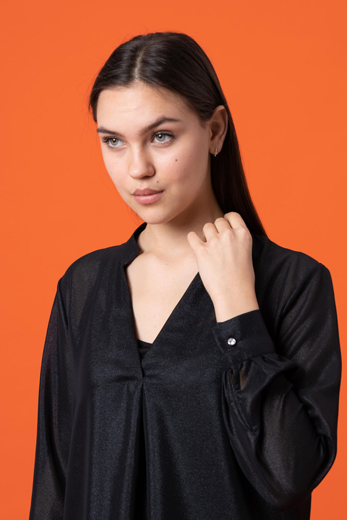 Parıltılı Transparan Bluz