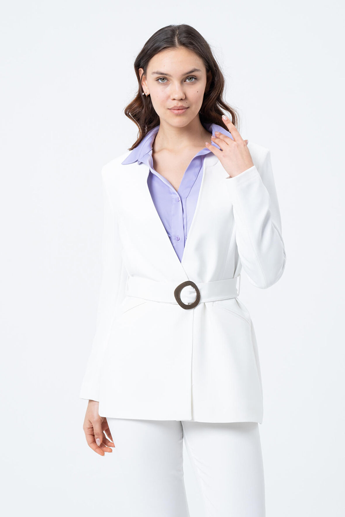 Kemerli Blazer Ceket 