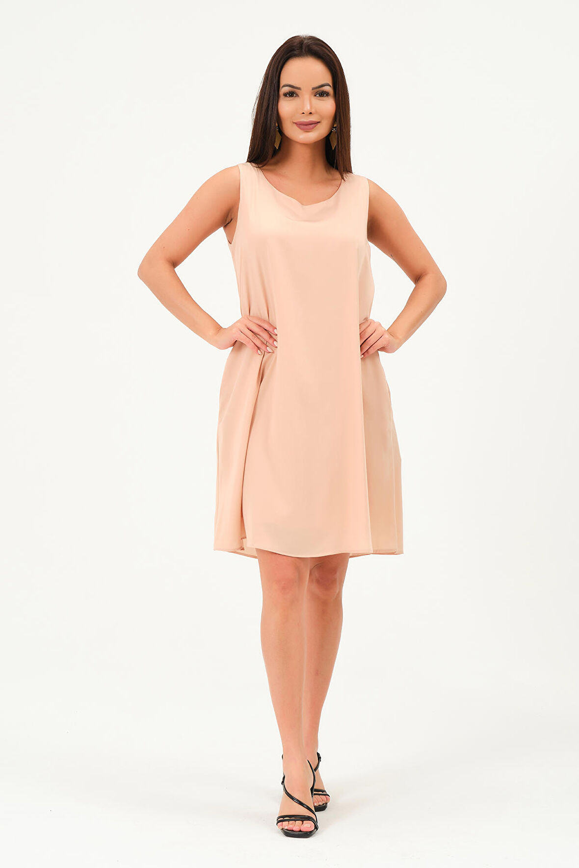 Rahat Kesim Saten Elbise