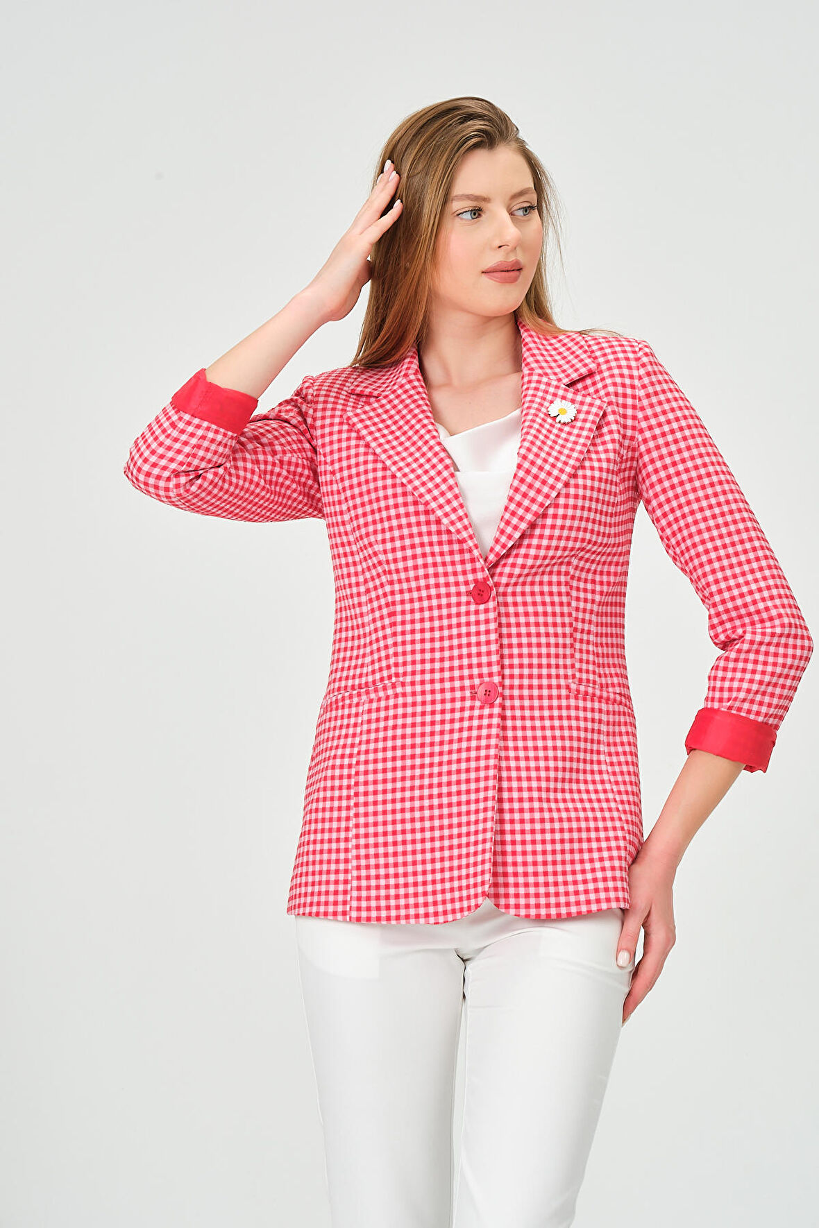 Pötikare Desenli Blazer Ceket