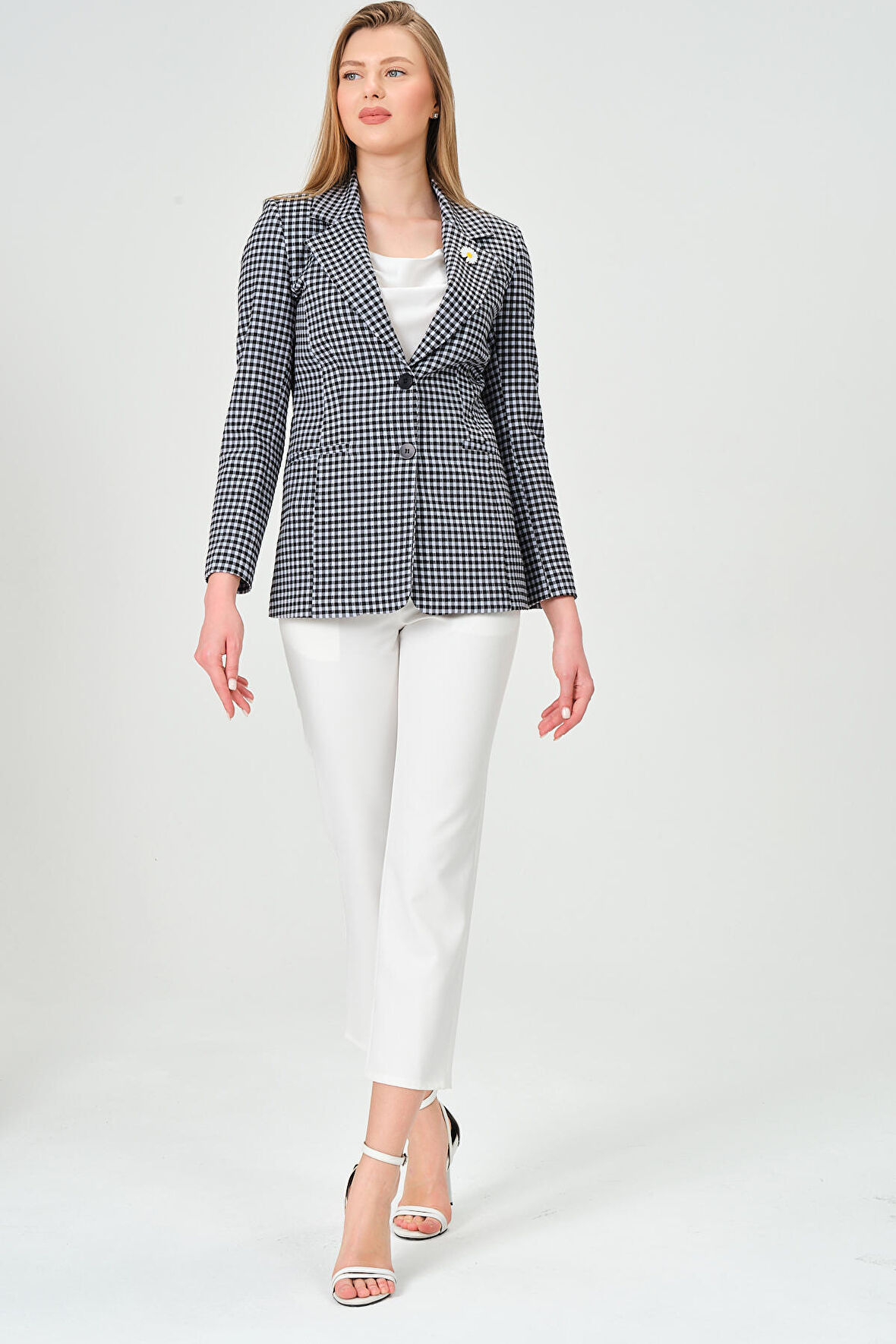 Pötikare Desenli Blazer Ceket