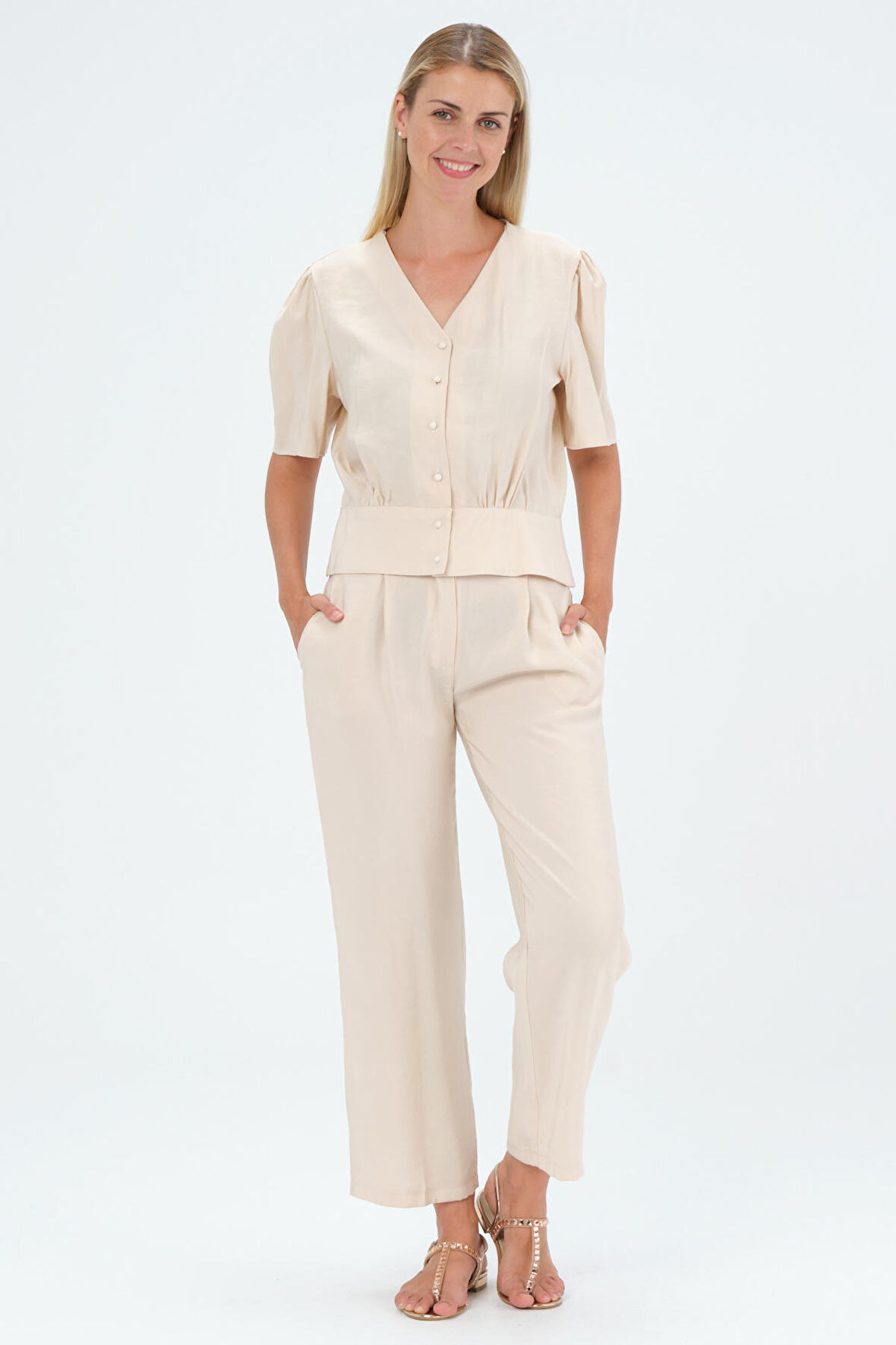 Yazlık Pileli Pantolon