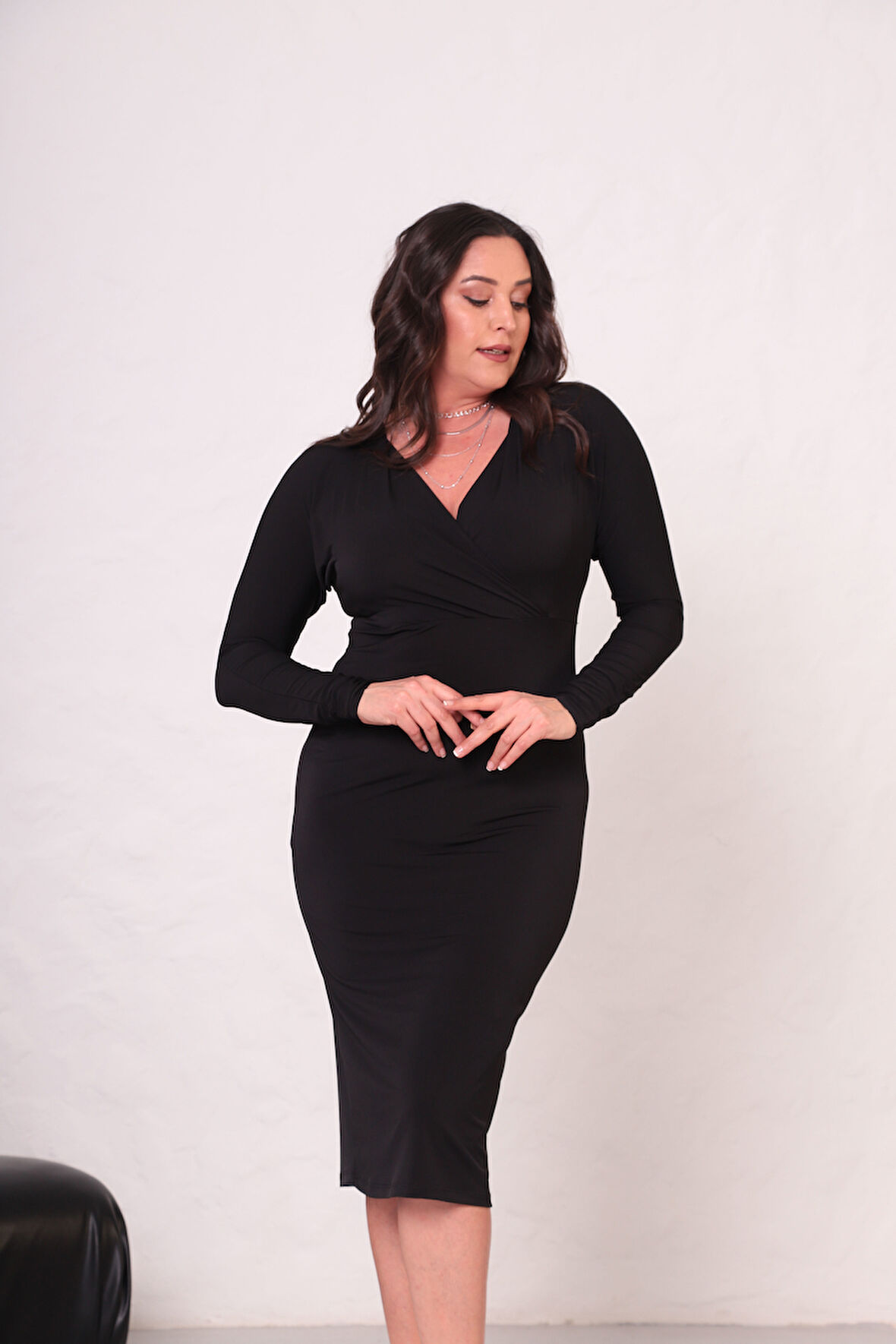 Büyük Beden Esnek kumaş Elbise