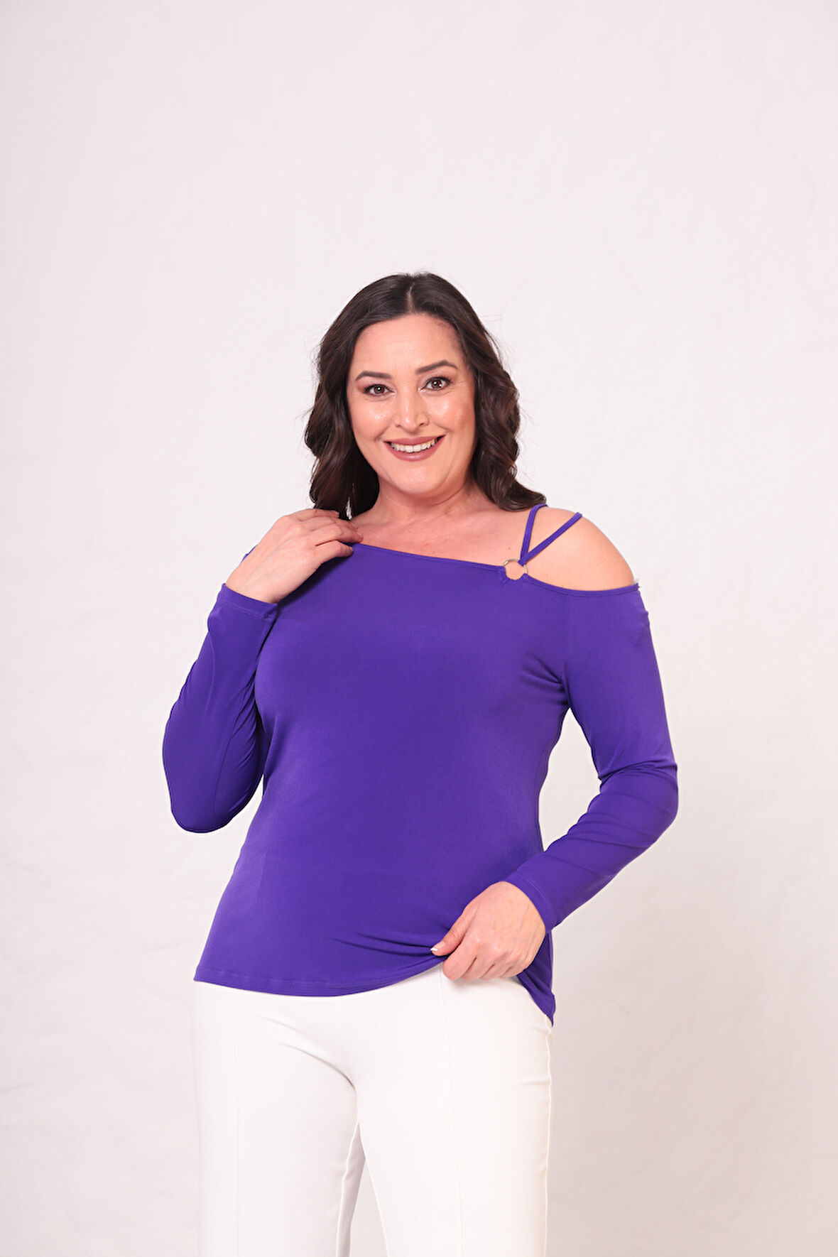 Büyük Beden Halka Detaylı Bluz