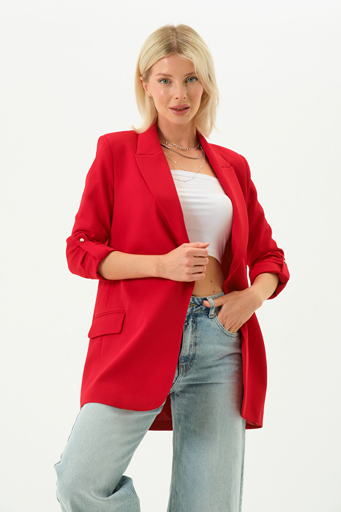 Kolu Büzgülü Blazer Ceket 