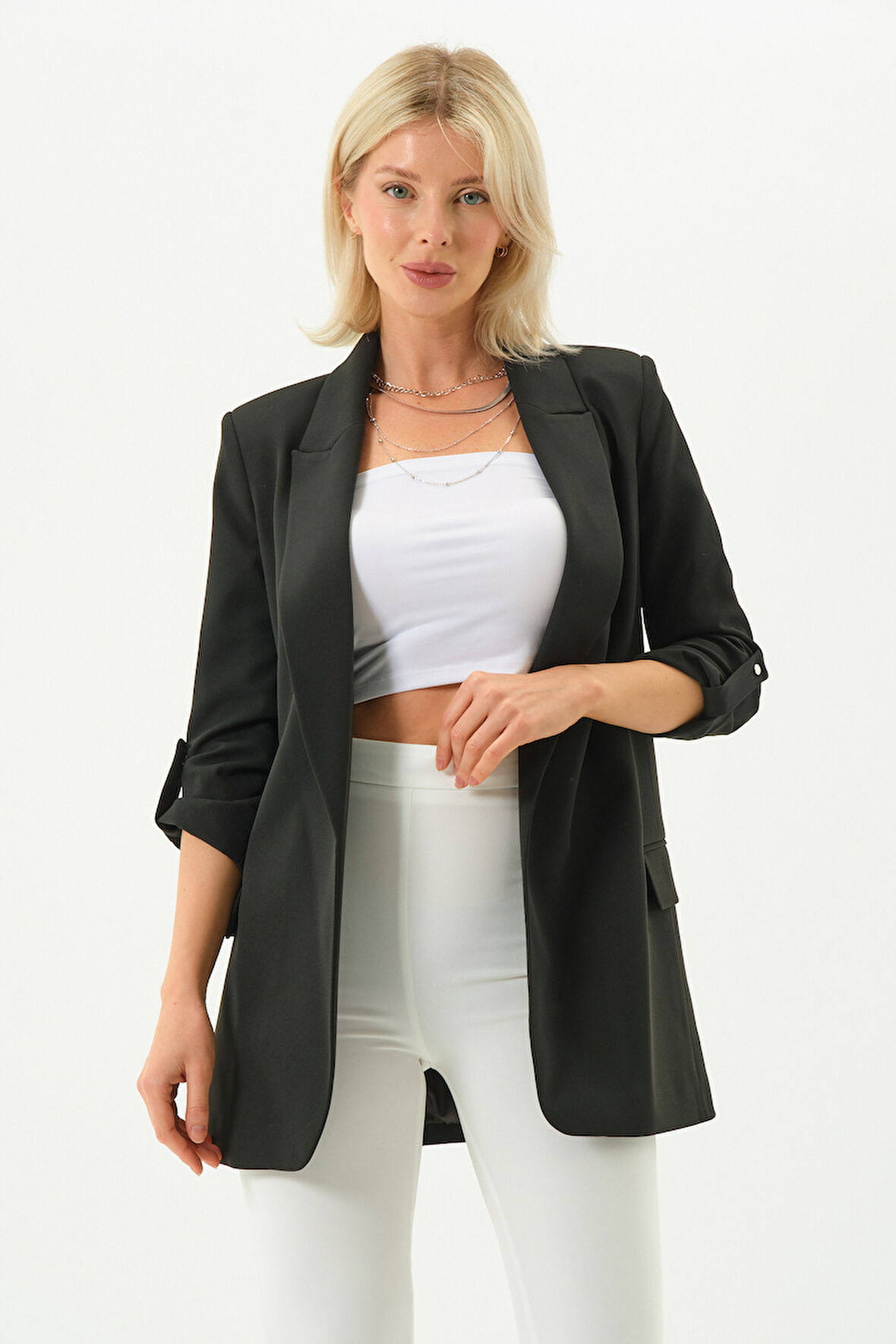 Kolu Büzgülü Blazer Ceket 