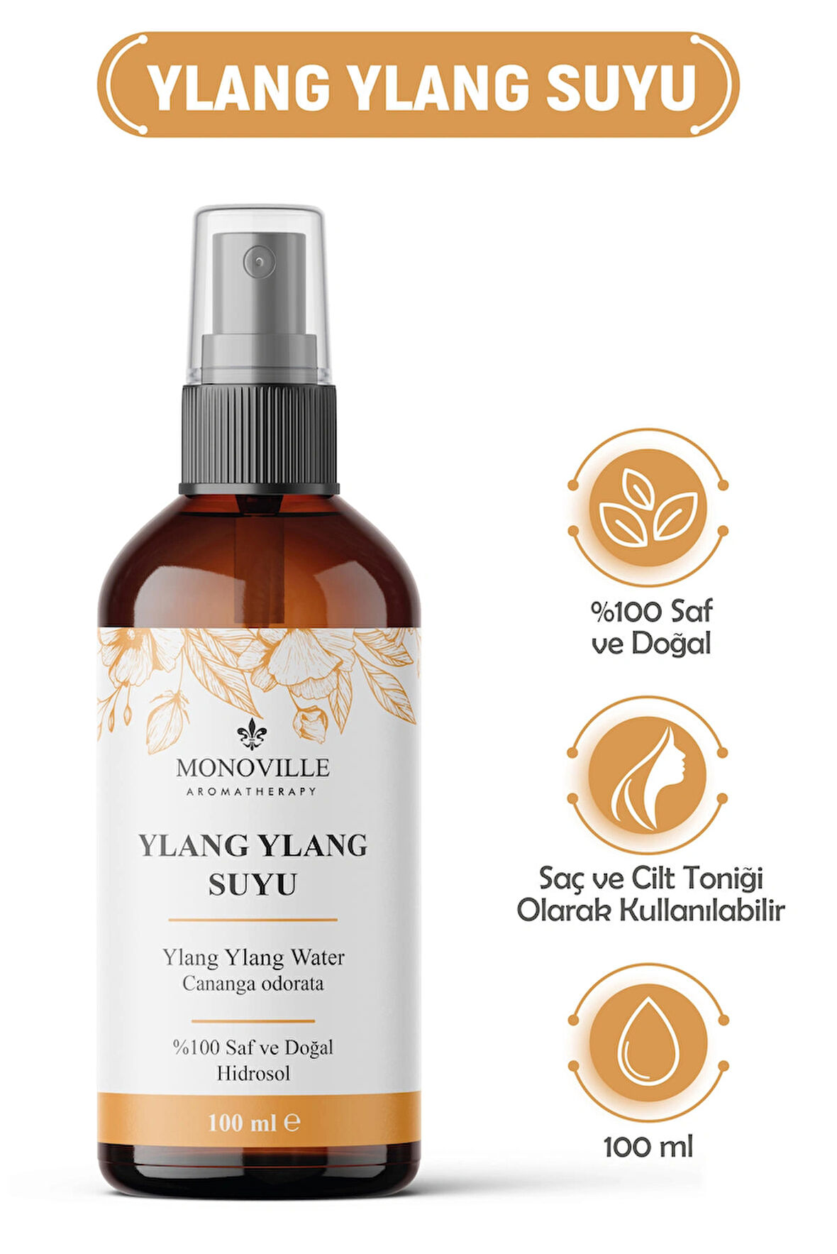 Ylang Ylang Suyu Çiçek Kokulu Etki 100 ml ( Ylang Ylang Water)