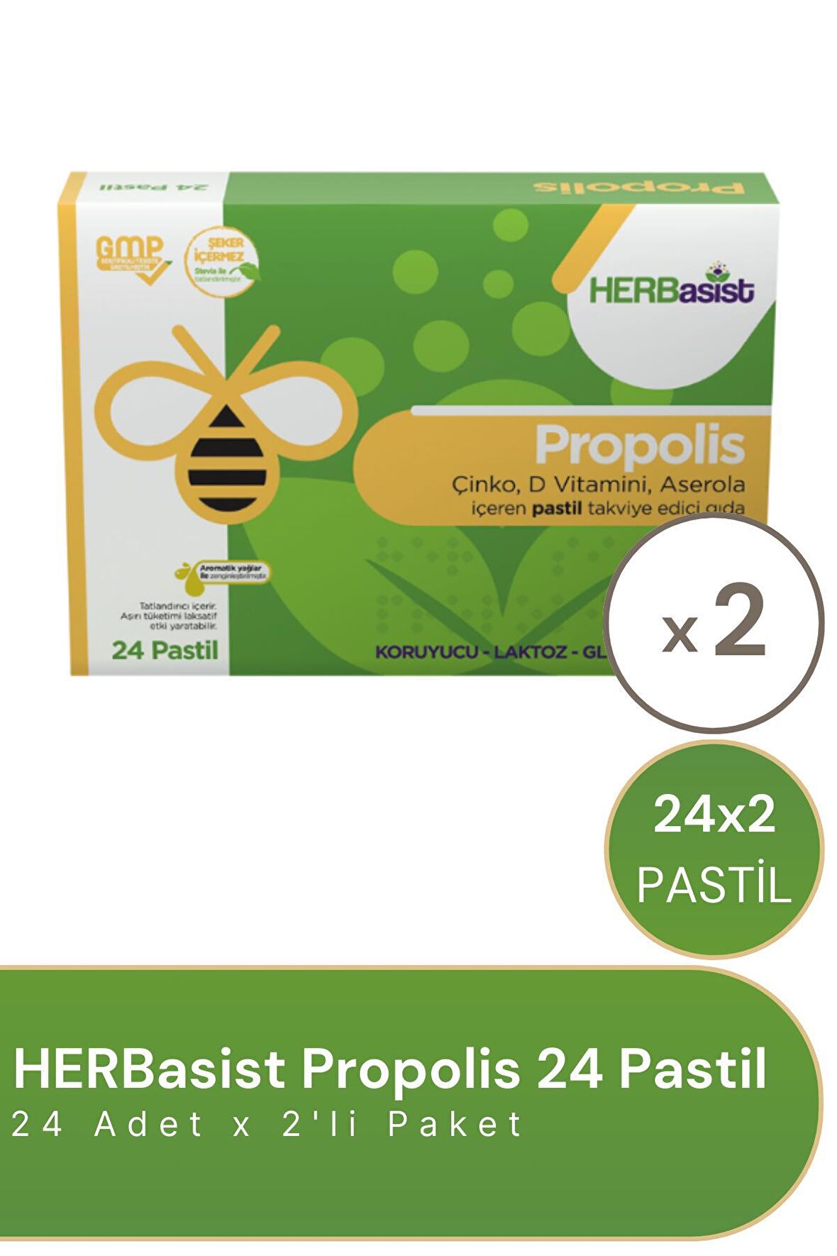 HERBasist Propolis 24 Pastil 2'li Paket