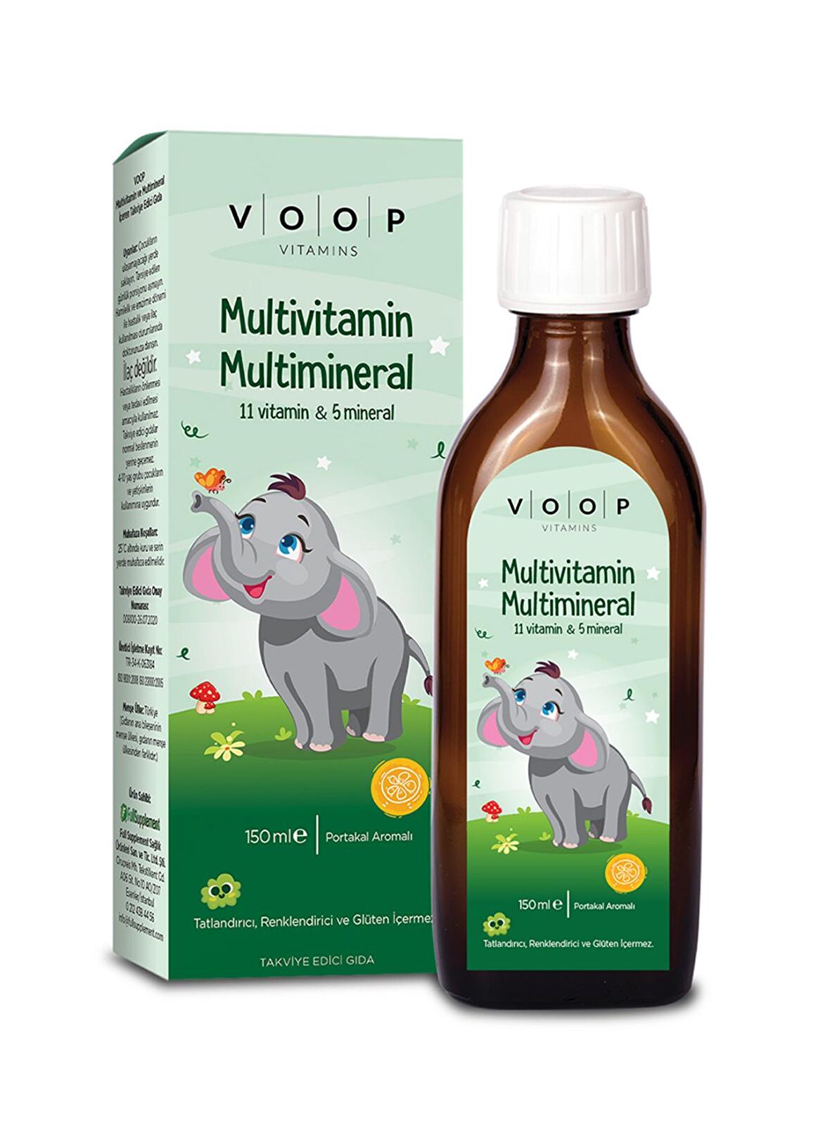 Voop Multivitamin Multimineral Portakal Aromalı Şurup 150 ml