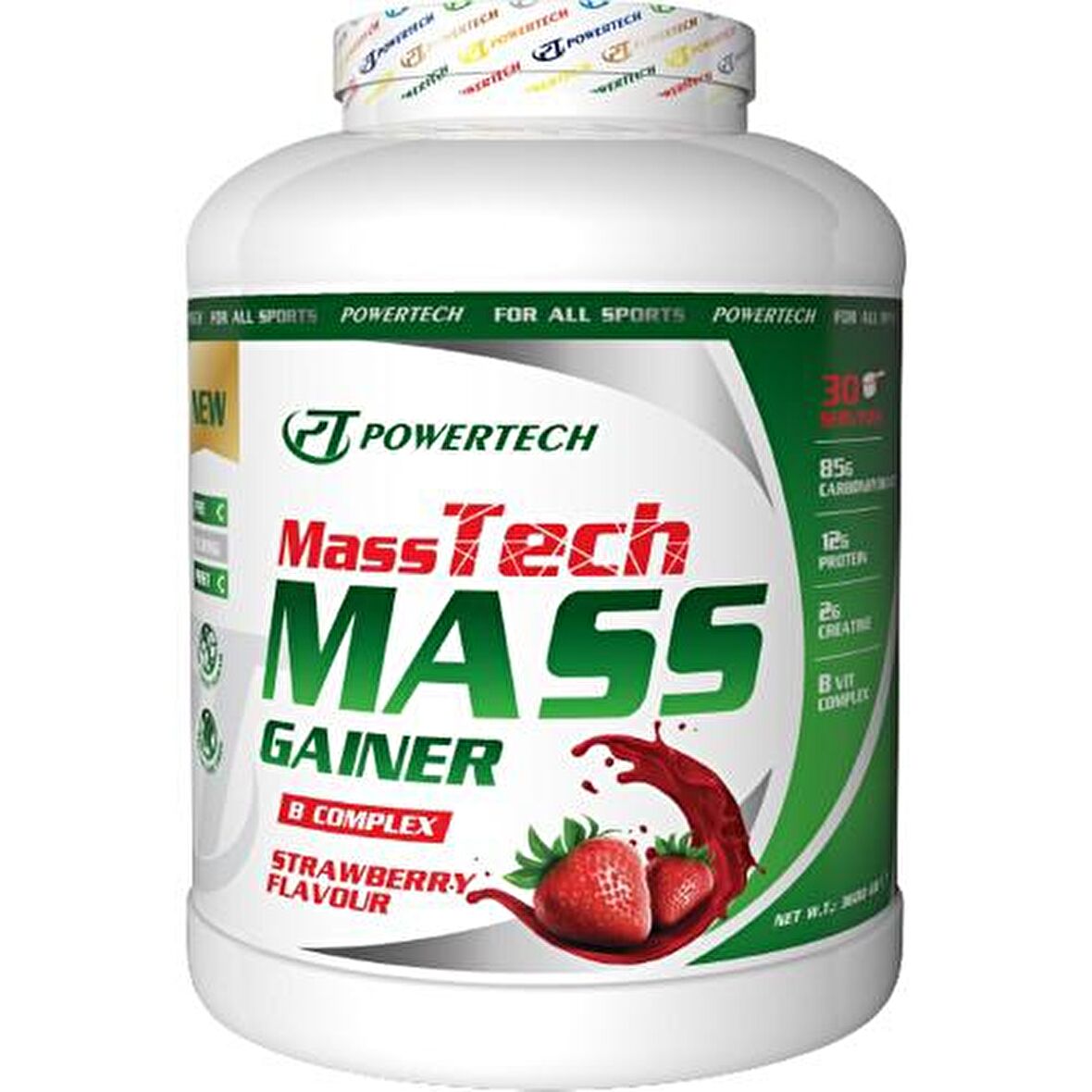 MassTech Mass Gainer Karbonhidrat Tozu 3600 gr Çilek Aromalı