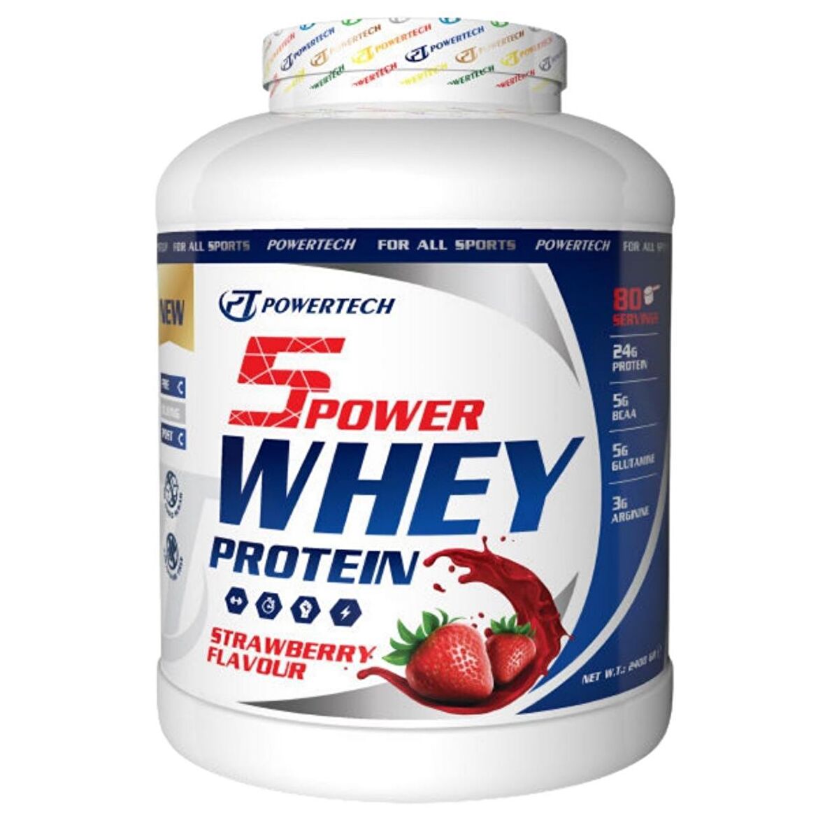 5Power Whey Protein Tozu 2400 gr Çilek Aromalı