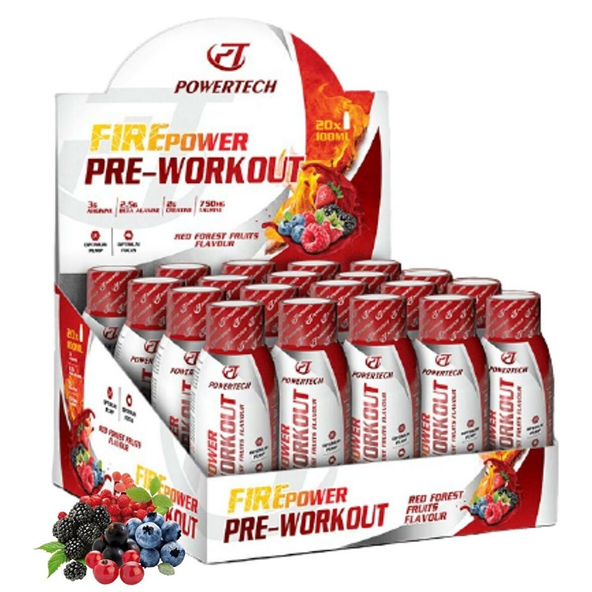 Firepower Pre-Workout ( Beta Alanine - Taurin - Betain ) 100 Ml 20 Shot Orman Meyveli